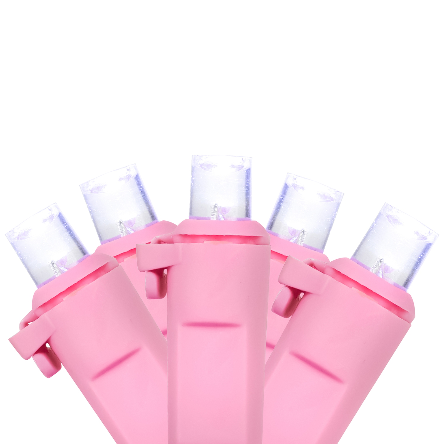 LED Wide Angle Christmas Lights Pure White - 33' Pink Wire - 100ct