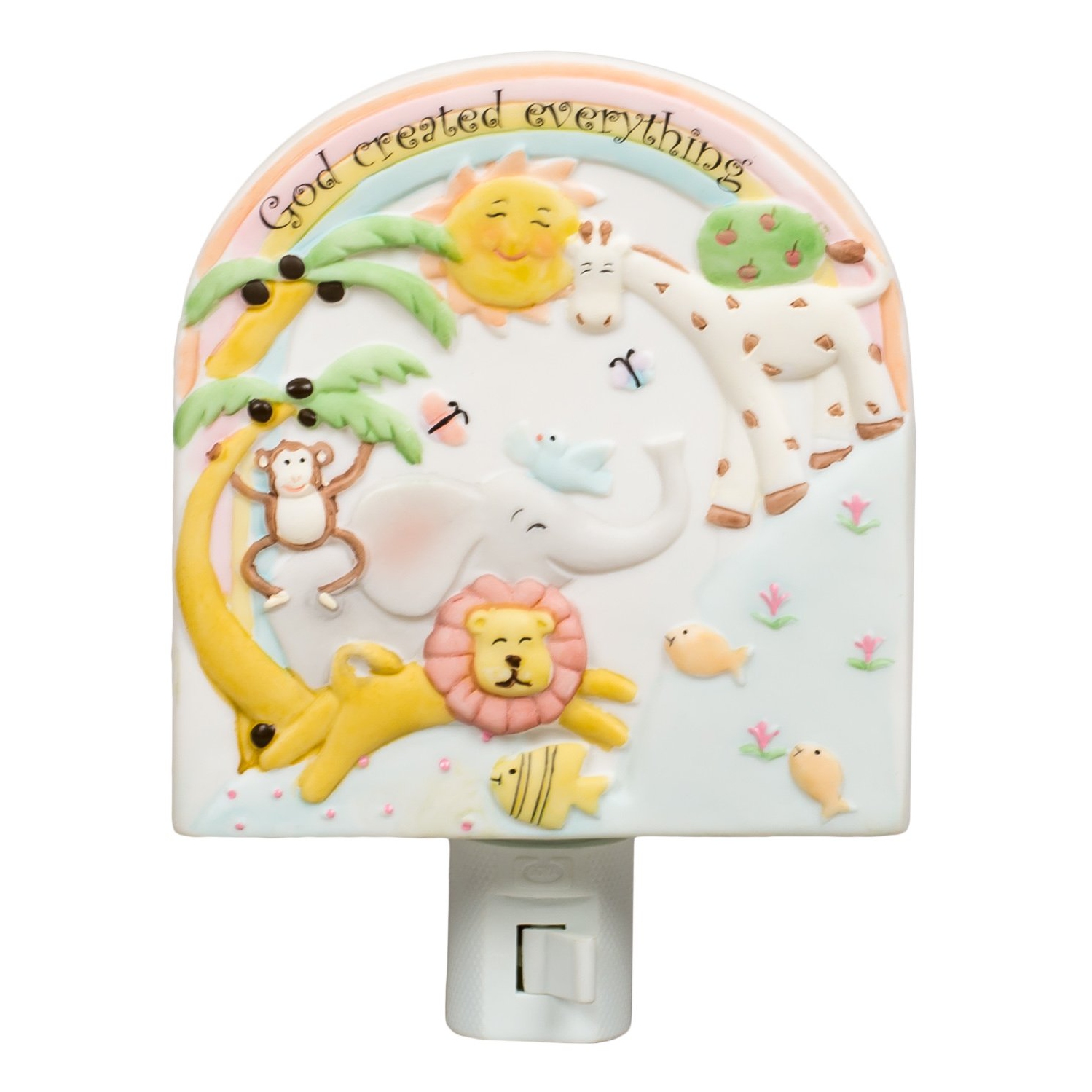 Le Dieu vert et jaune de 5,75 po a tout créé la veilleuse en porcelaine