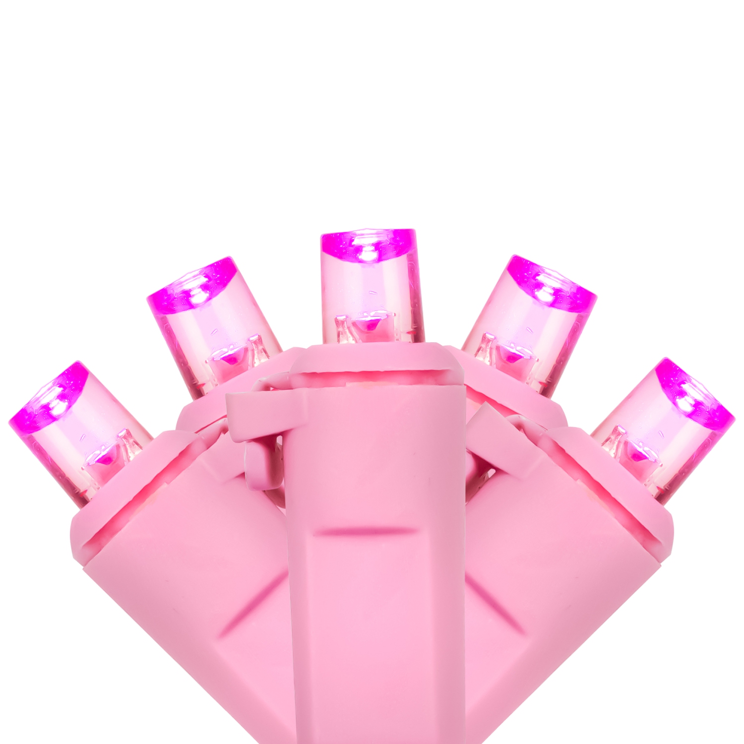 LED Wide Angle Christmas Lights - Pink - 33' Pink Wire - 100ct