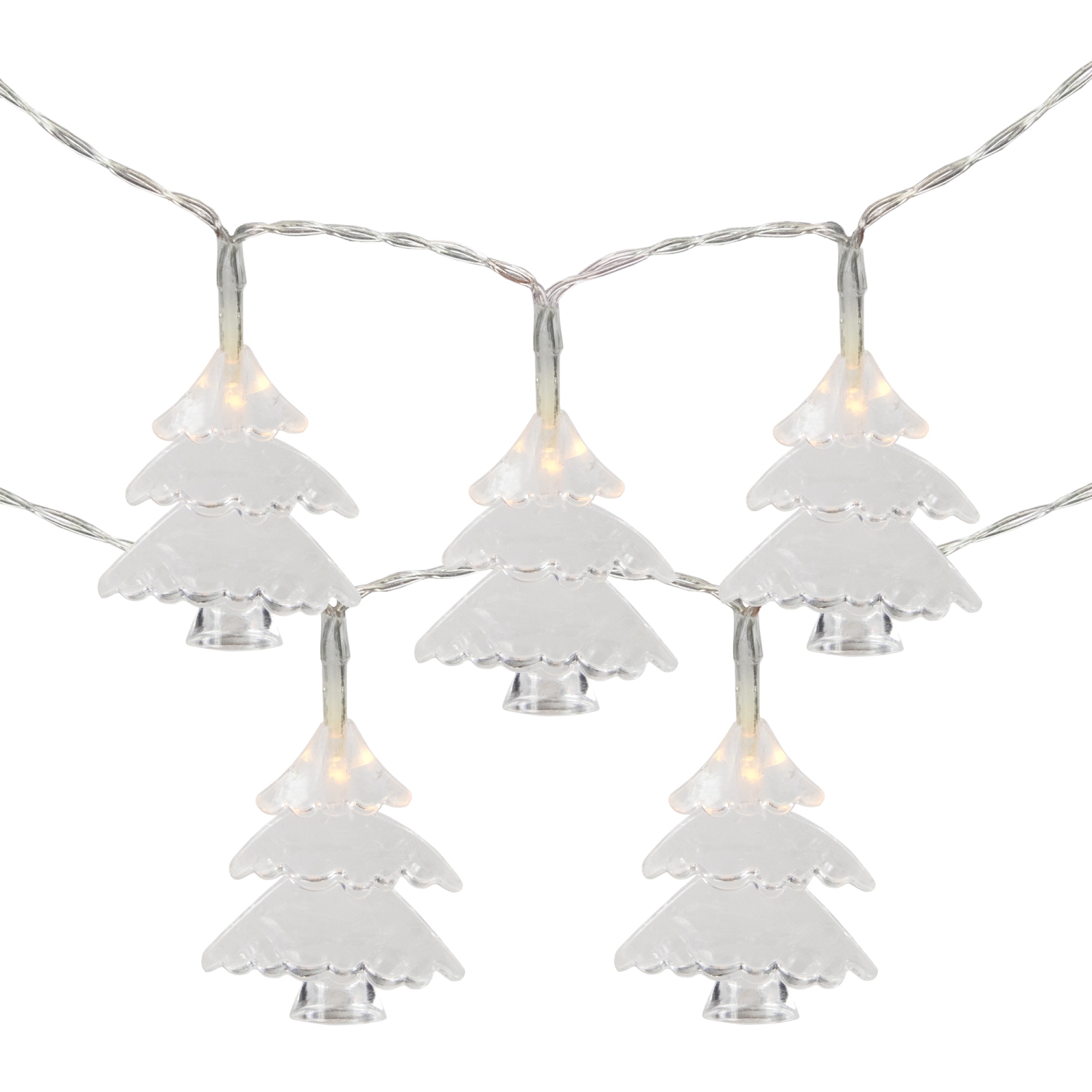 LED Christmas Tree Light Set - Warm White - 3' Clear Wire - 10ct
