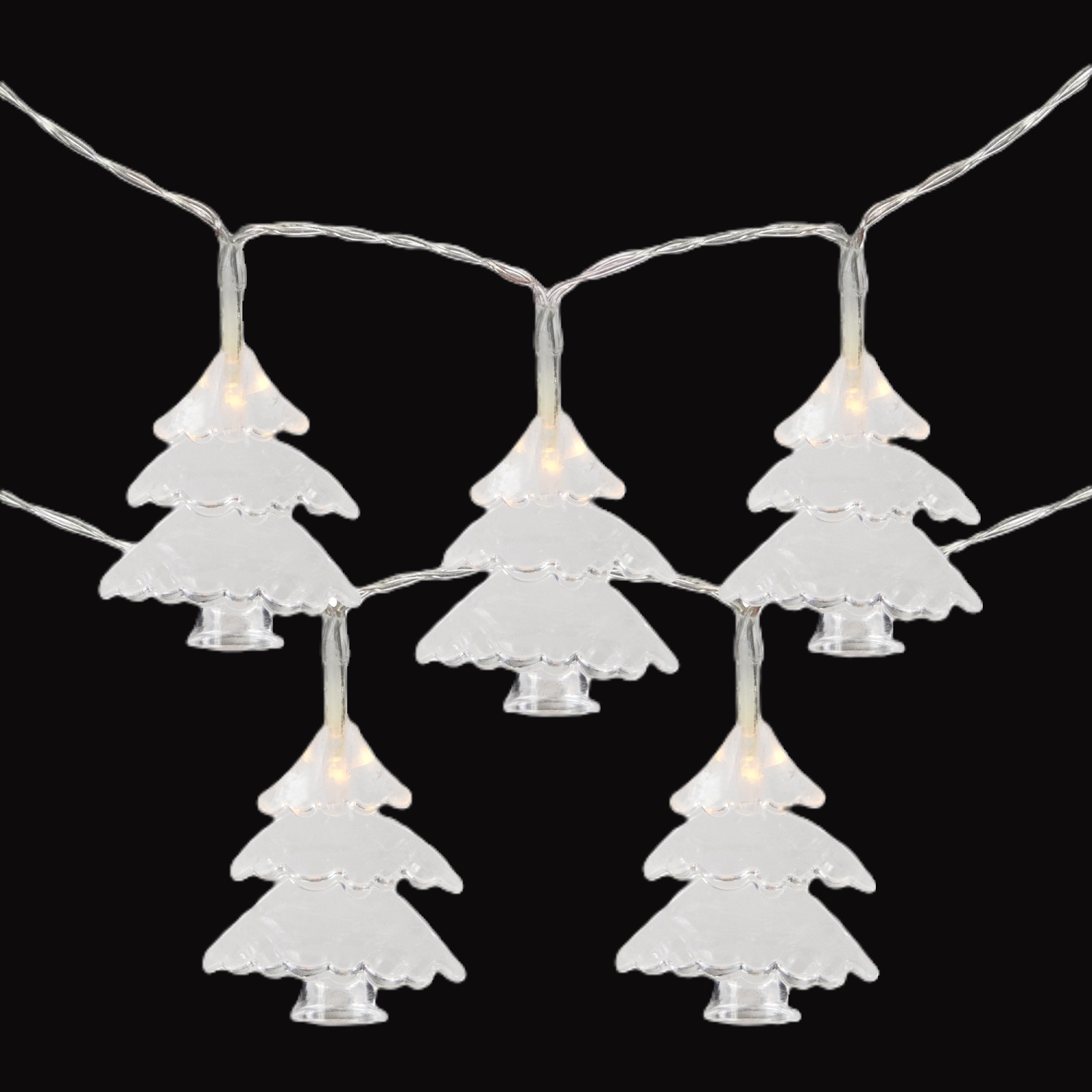LED Christmas Tree Light Set - Warm White - 3' Clear Wire - 10ct