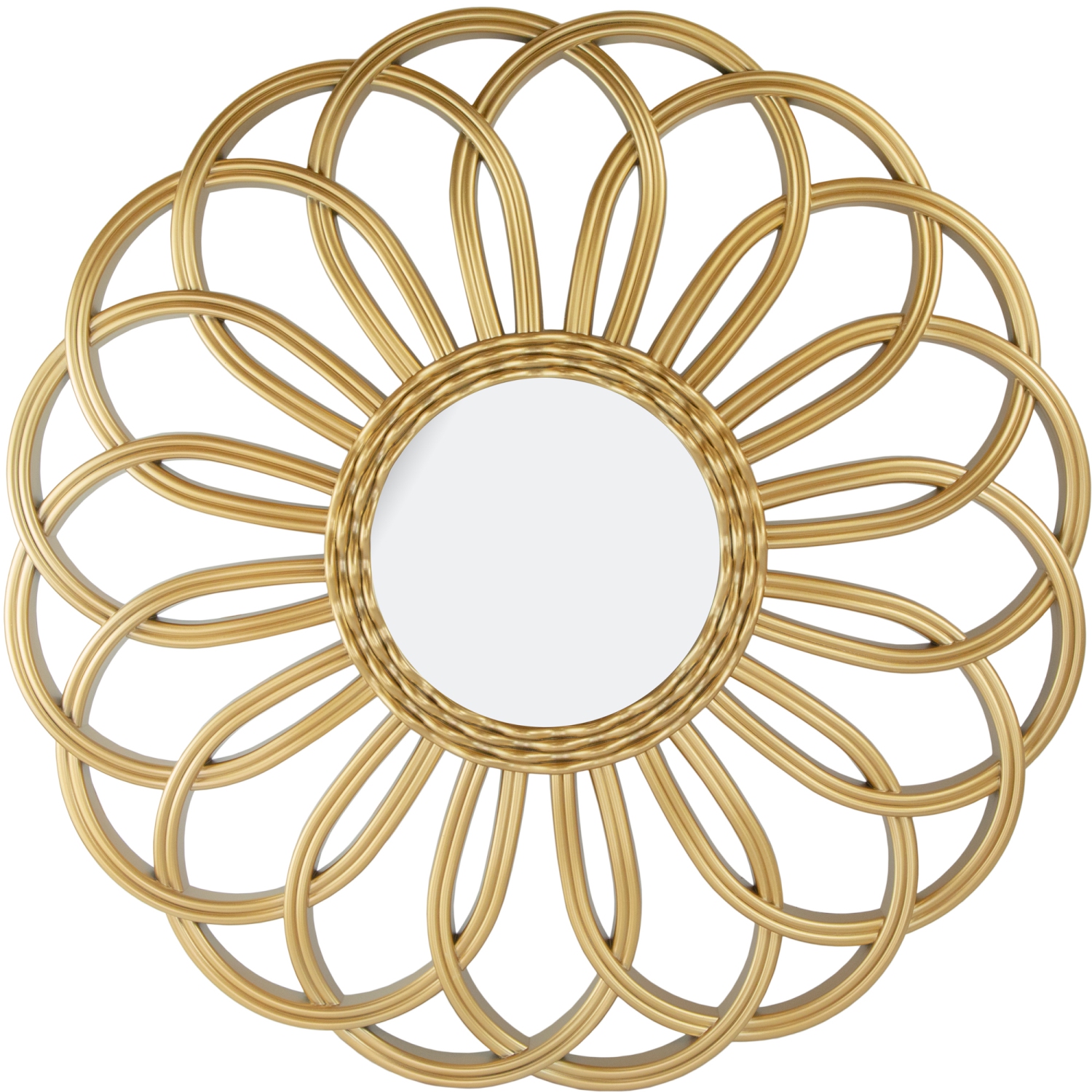 30" Round Sunflower Wall Mirror