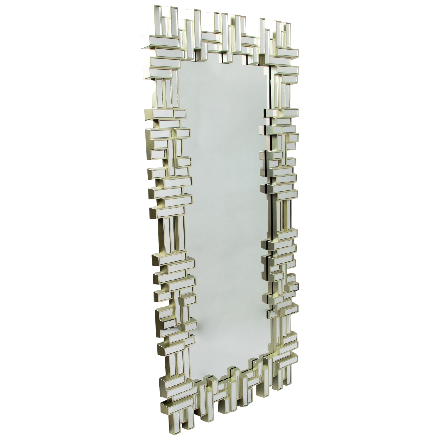 47" Champagne Gold Rectangular Modern Home Wall Mirror