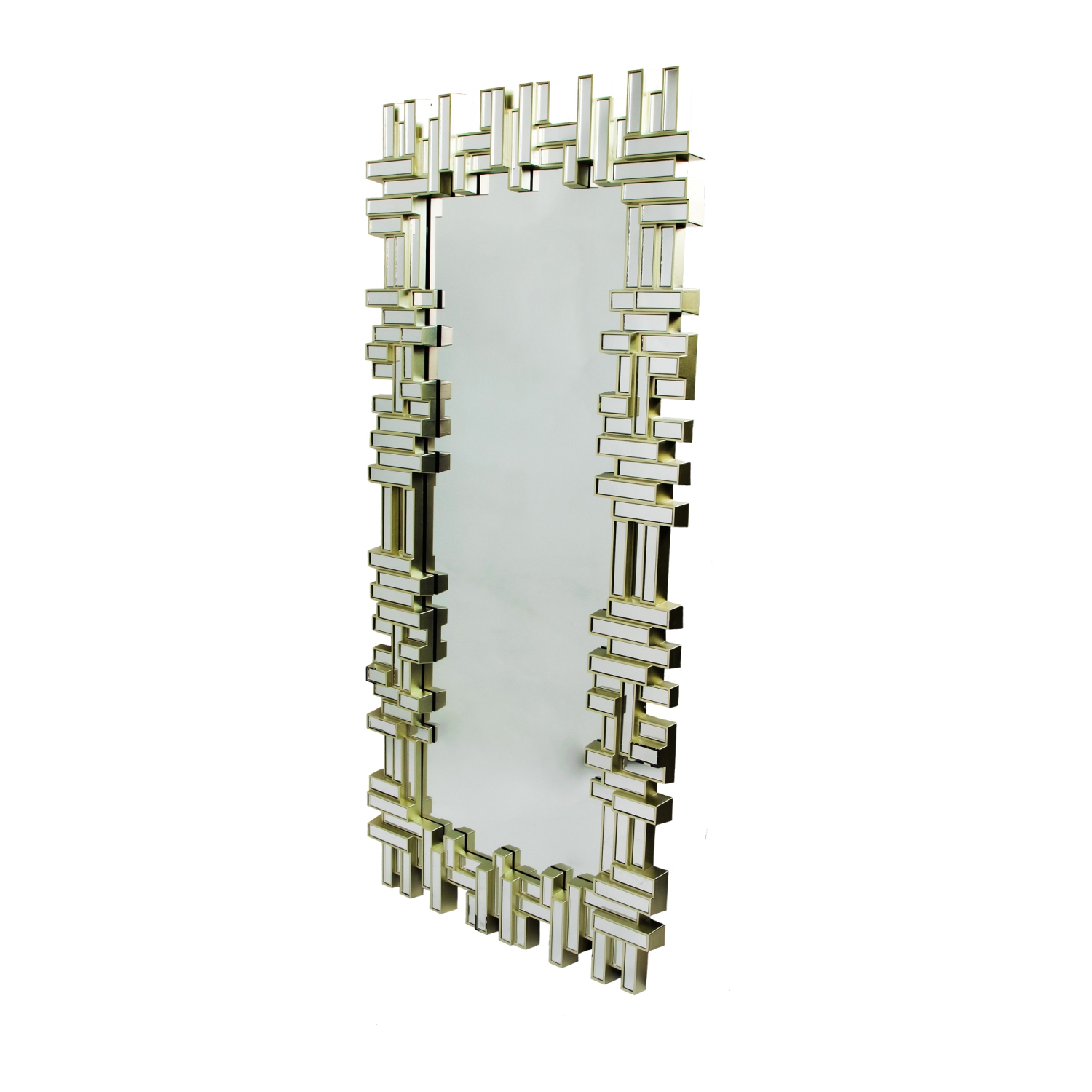 47" Champagne Gold Rectangular Modern Home Wall Mirror