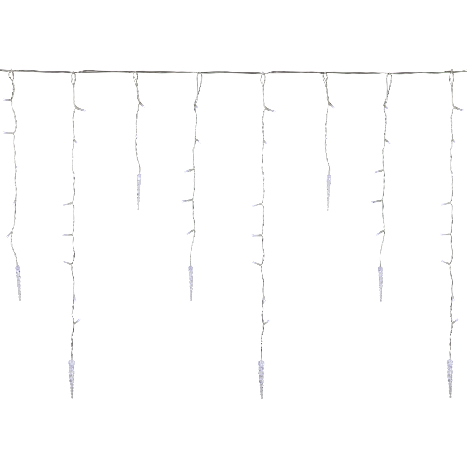 LED Ice Pillar Christmas Icicle Lights - Pure White - 29' Clear Wire - 360ct