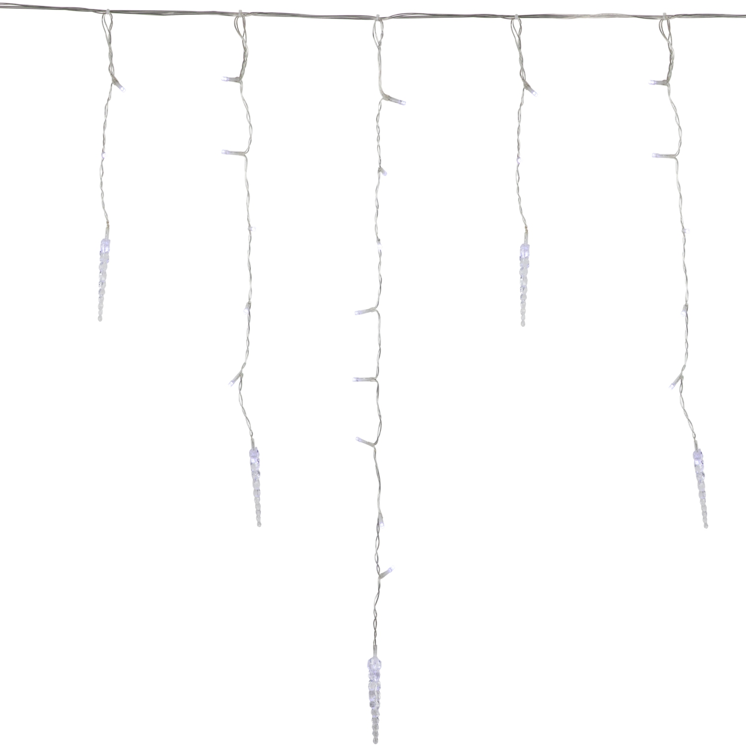 LED Ice Pillar Christmas Icicle Lights - Pure White - 29' Clear Wire - 360ct
