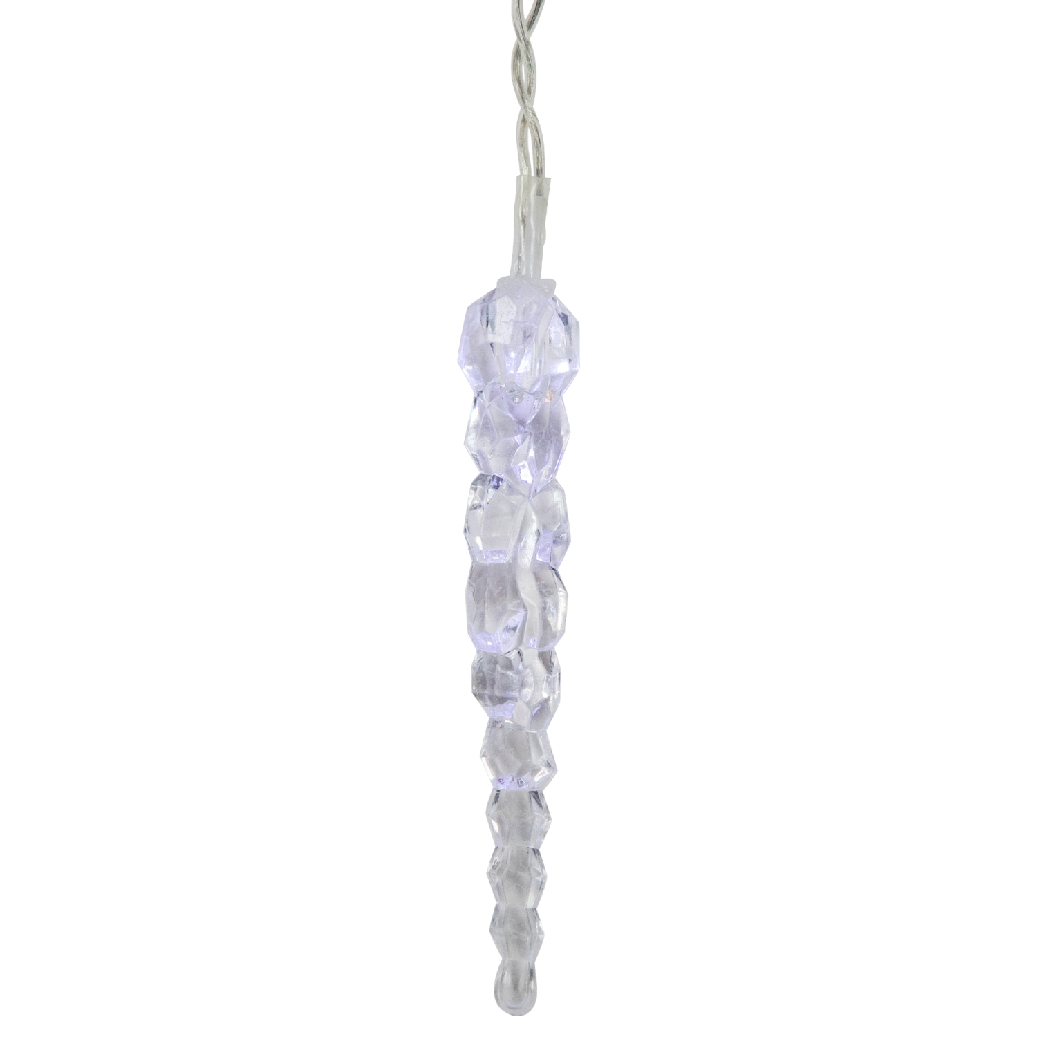 LED Ice Pillar Christmas Icicle Lights - Pure White - 29' Clear Wire - 360ct