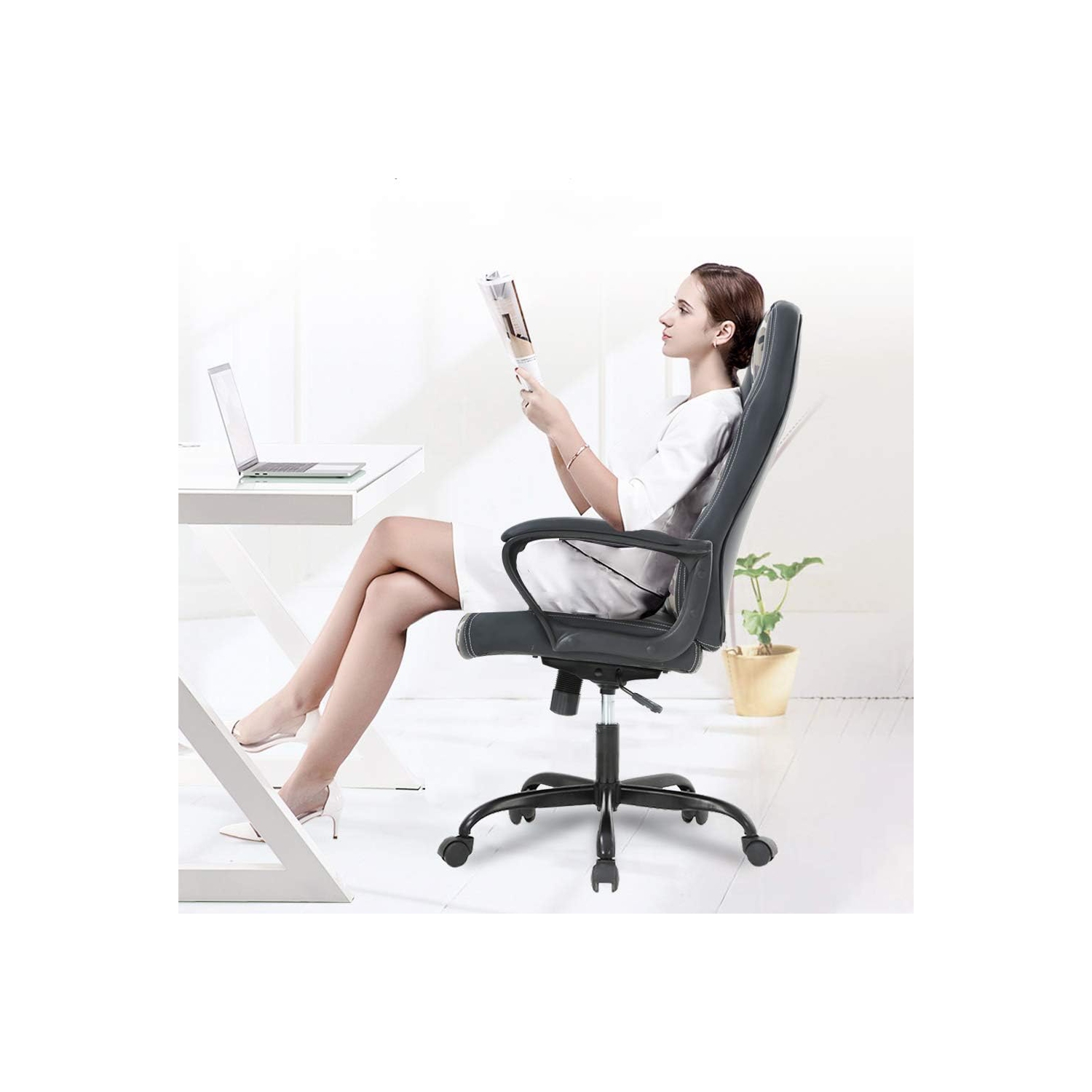 Fauteuil de bureau BestOffice PC fauteuil de jeu Cheap Cheap Chaise de bureau ergonomique en similicuir pu fauteuil de bureau soutien lombaire pour