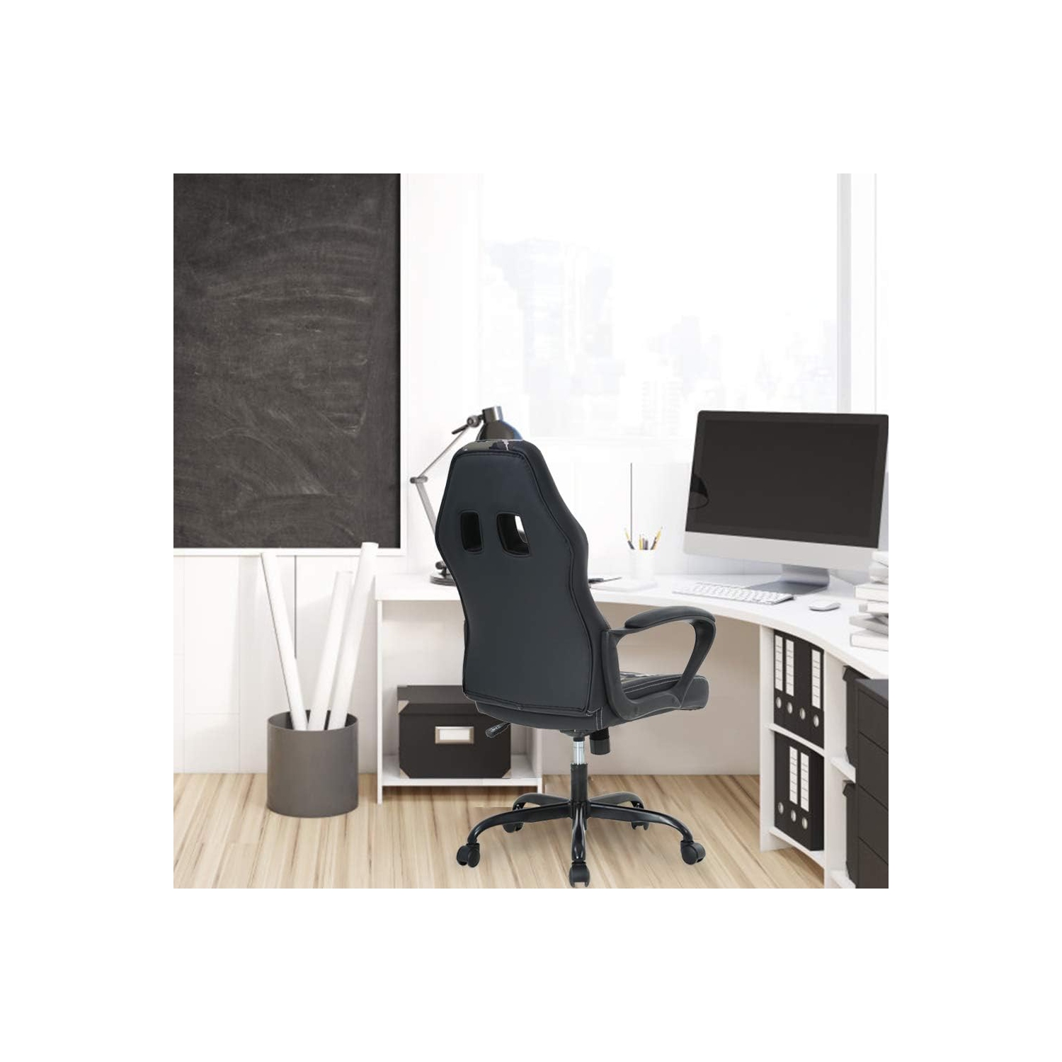 Fauteuil de bureau BestOffice PC fauteuil de jeu Cheap Cheap Chaise de bureau ergonomique en similicuir pu fauteuil de bureau soutien lombaire pour