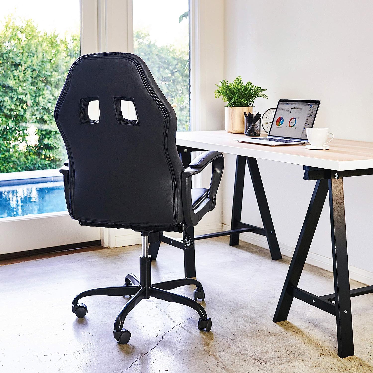 BestOffice Office Chair PC Gaming Chair Cheap Desk Chair Ergonomic PU Leather Executive Computer Chair Lumbar Support for Women, Men