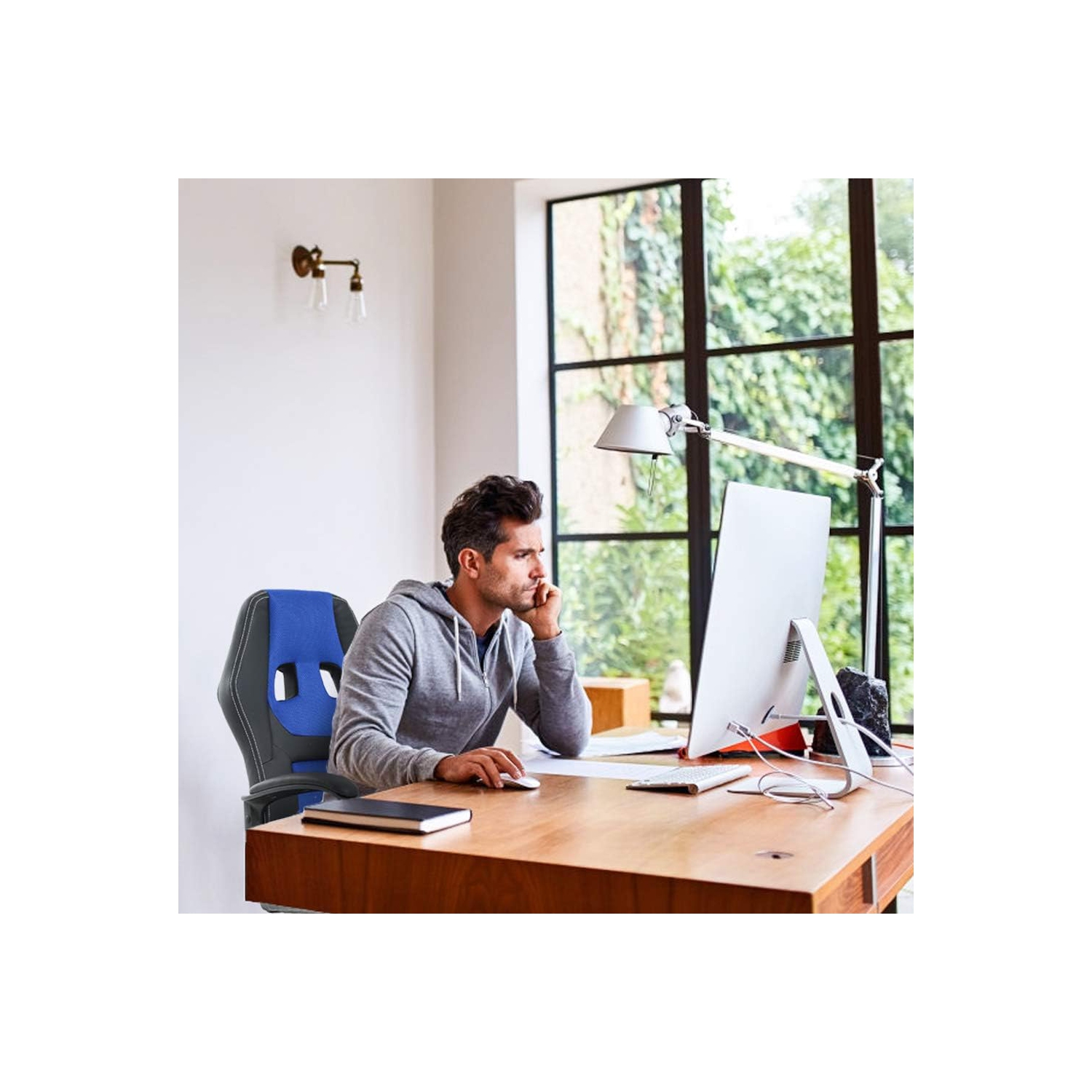 BestOffice – Chaise de bureau ergonomique Cheap fauteuil jeu PC fauteuil bureau cuir roulettes cuir pu fauteuil bureau direction soutien lombaire