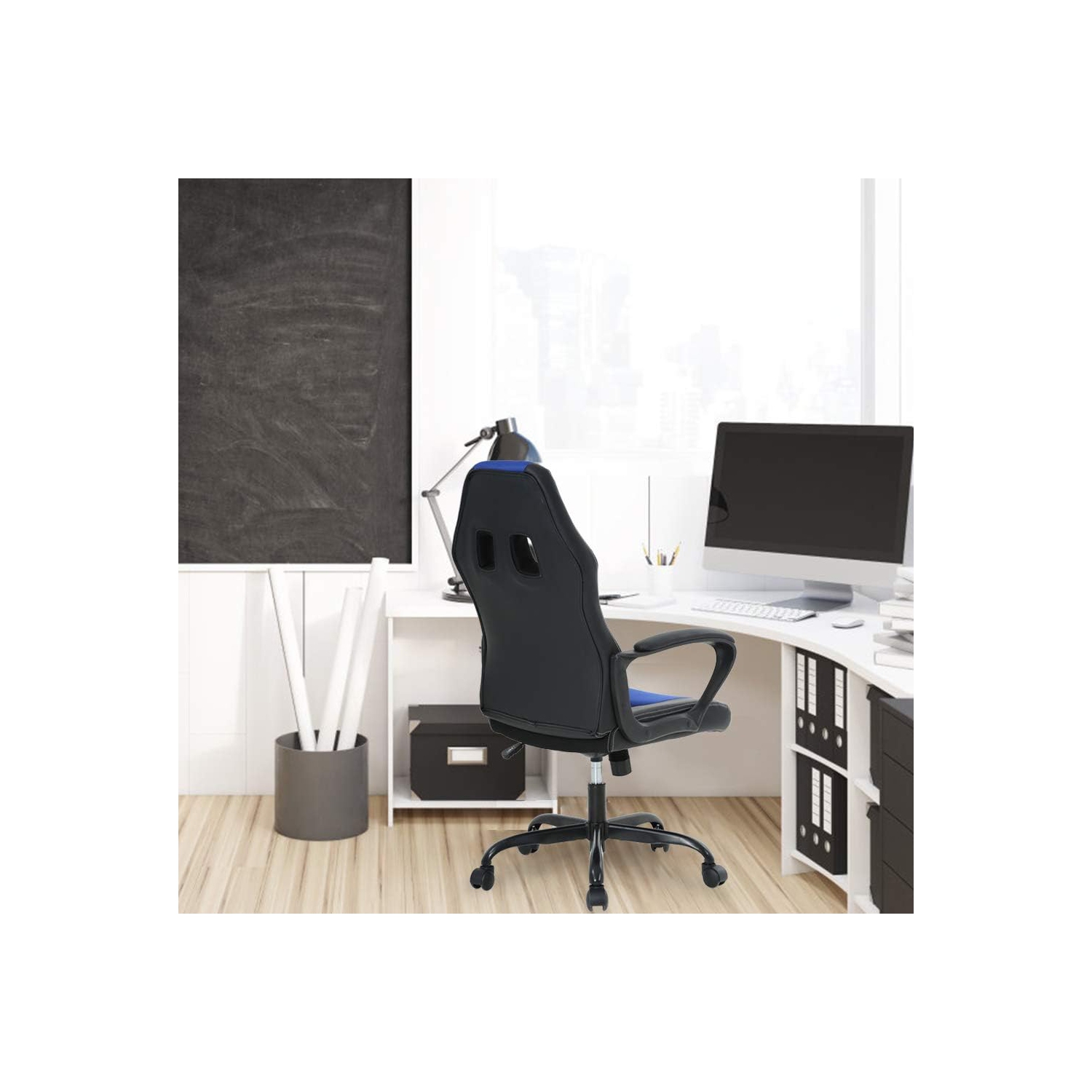 BestOffice – Chaise de bureau ergonomique Cheap fauteuil jeu PC fauteuil bureau cuir roulettes cuir pu fauteuil bureau direction soutien lombaire