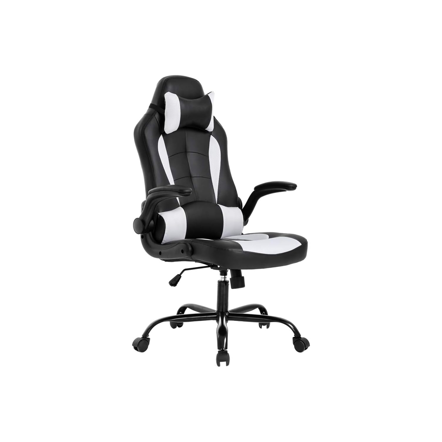 BestOffice PC Gaming Chair Ergonomic Office Chair Desk Chair with Lumbar Support Flip Up Arms Headrest PU Leather Executive High Back Computer Chair