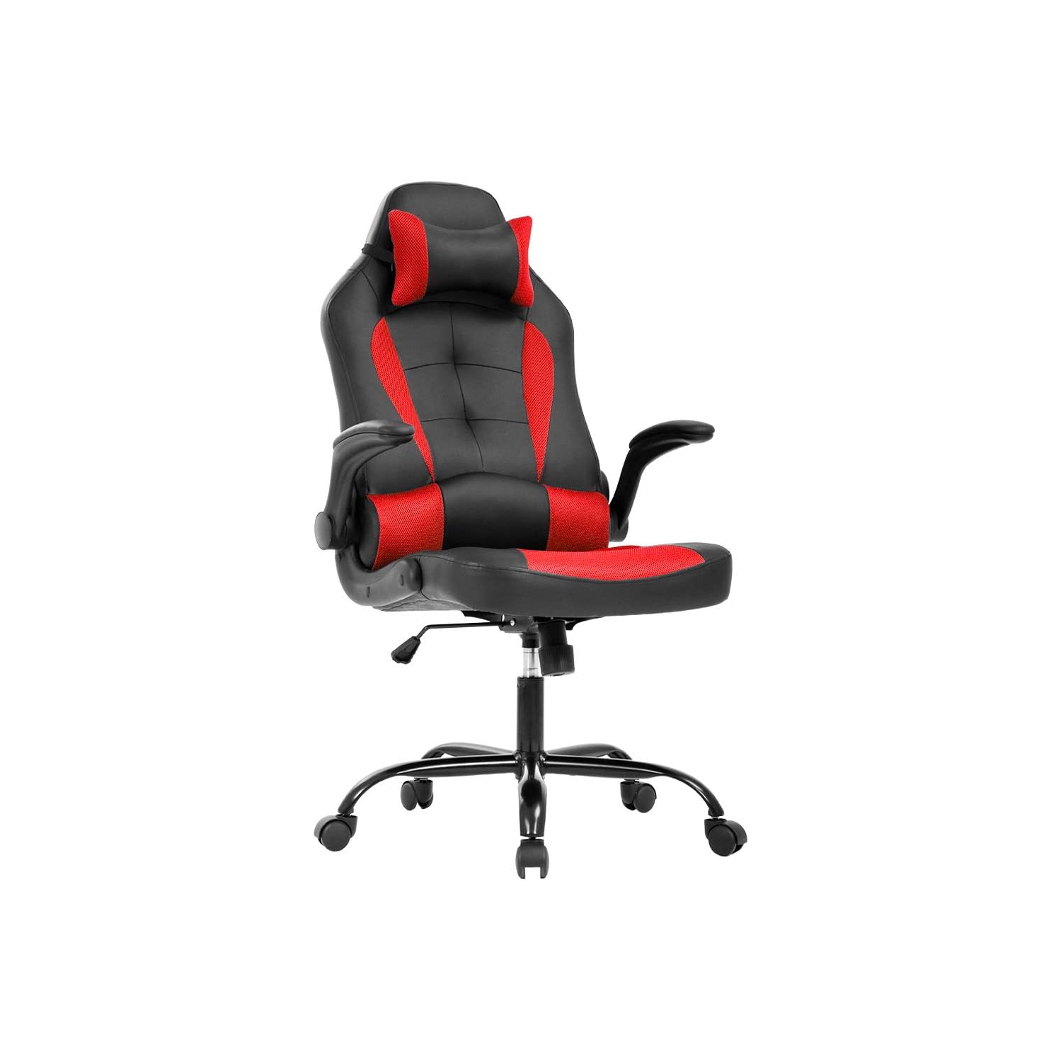 Fauteuil de bureau ergonomique en PC de BestOffice avec soutien lombaire accoudoirs rabattables appuie-tête cuir pu Fauteuil de direction à dossier