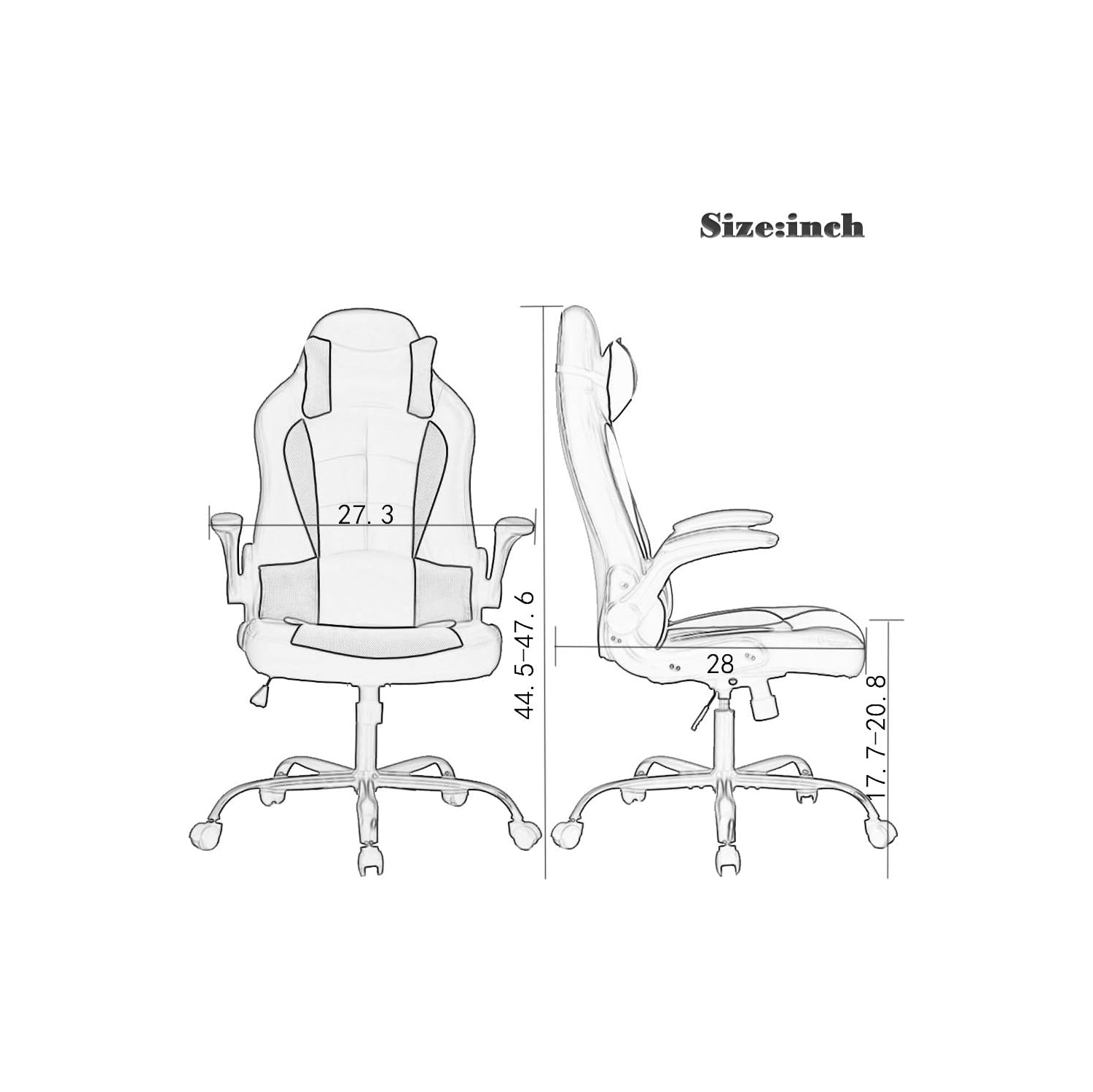Fauteuil de bureau ergonomique en PC de BestOffice avec soutien lombaire accoudoirs rabattables appuie-tête cuir pu Fauteuil de direction à dossier