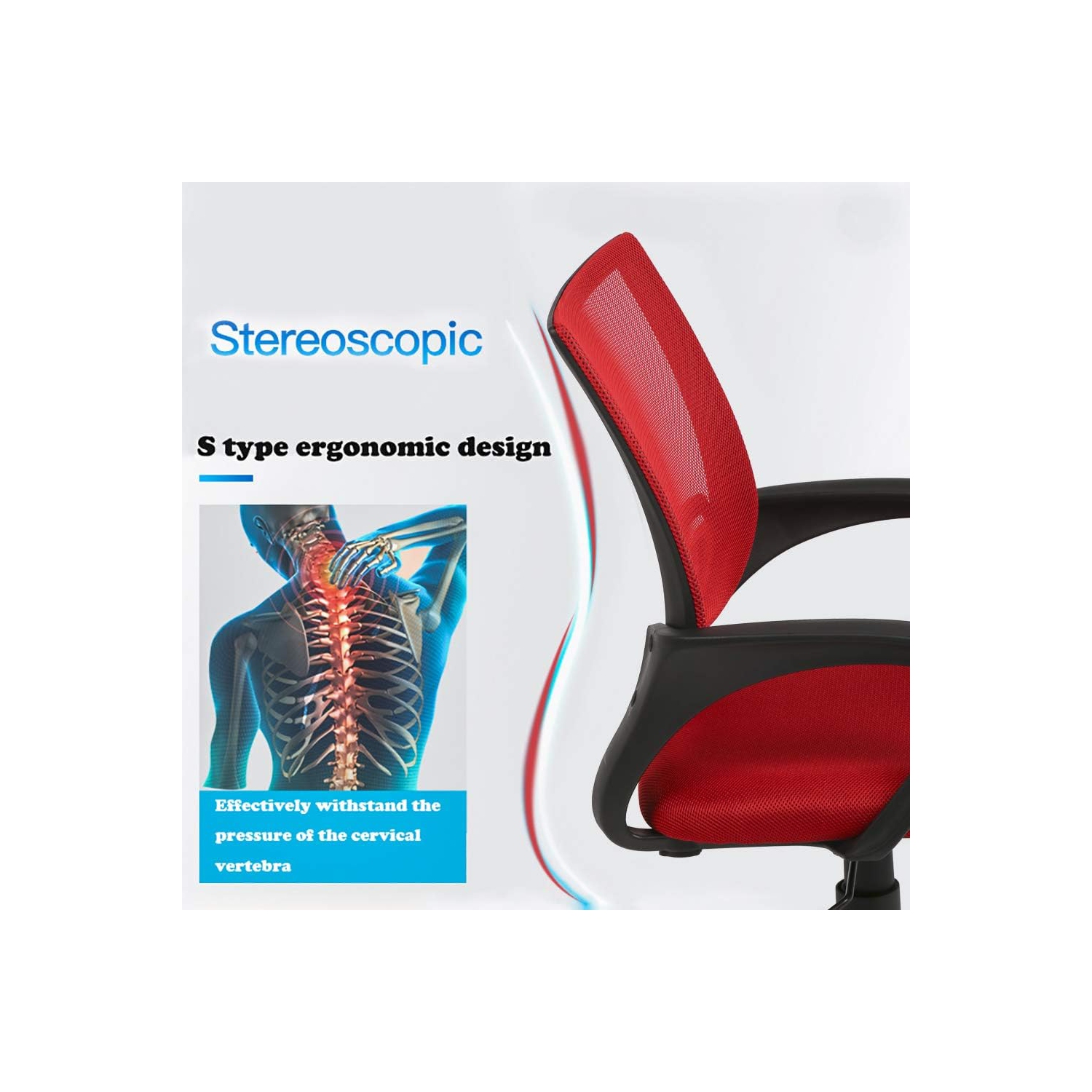 BestOffice Office Chair Ergonomic Desk Chair Mesh Computer Chair Lumbar Support Modern Executive Adjustable Stool Rolling Swivel Chair for Back