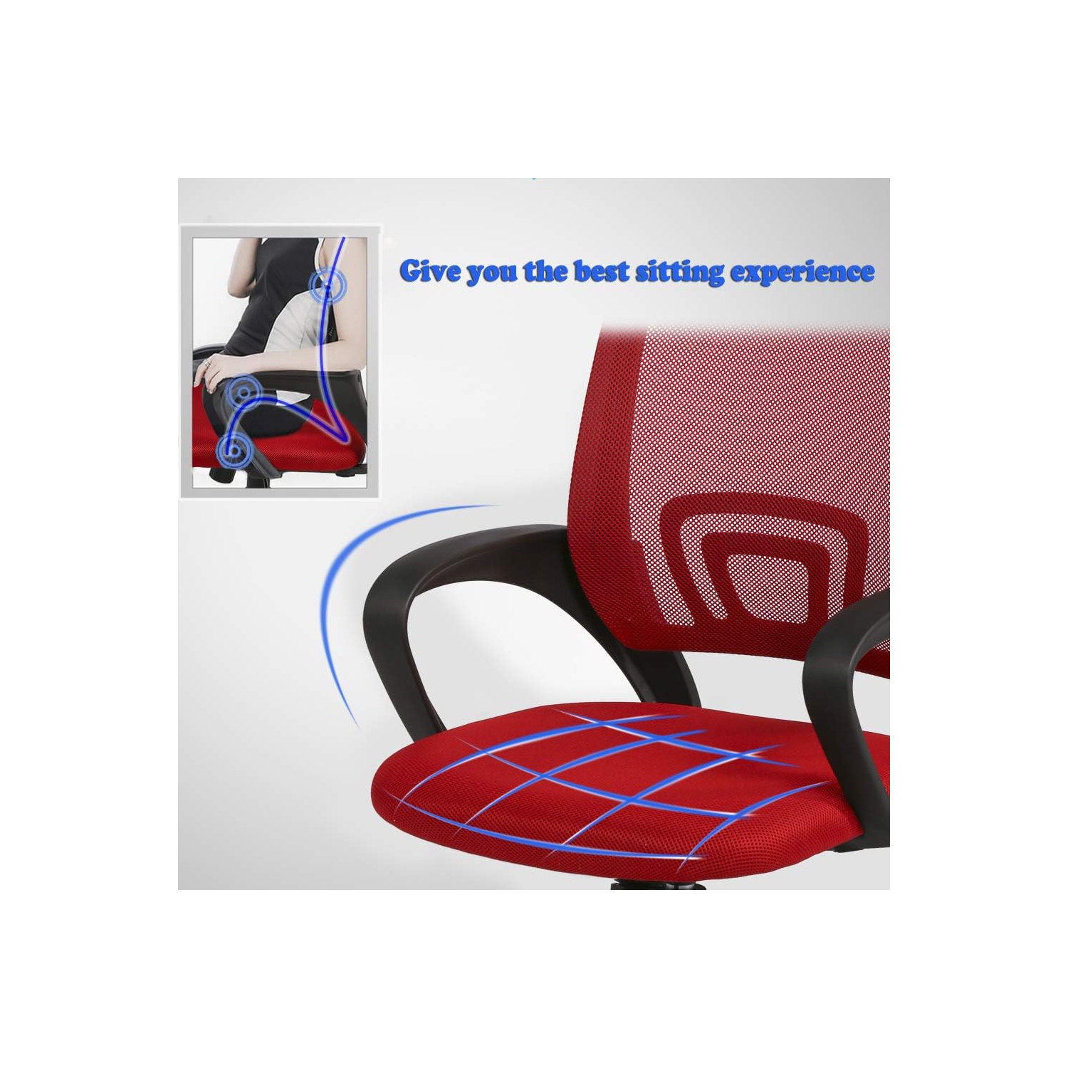 BestOffice Office Chair Ergonomic Desk Chair Mesh Computer Chair Lumbar Support Modern Executive Adjustable Stool Rolling Swivel Chair for Back