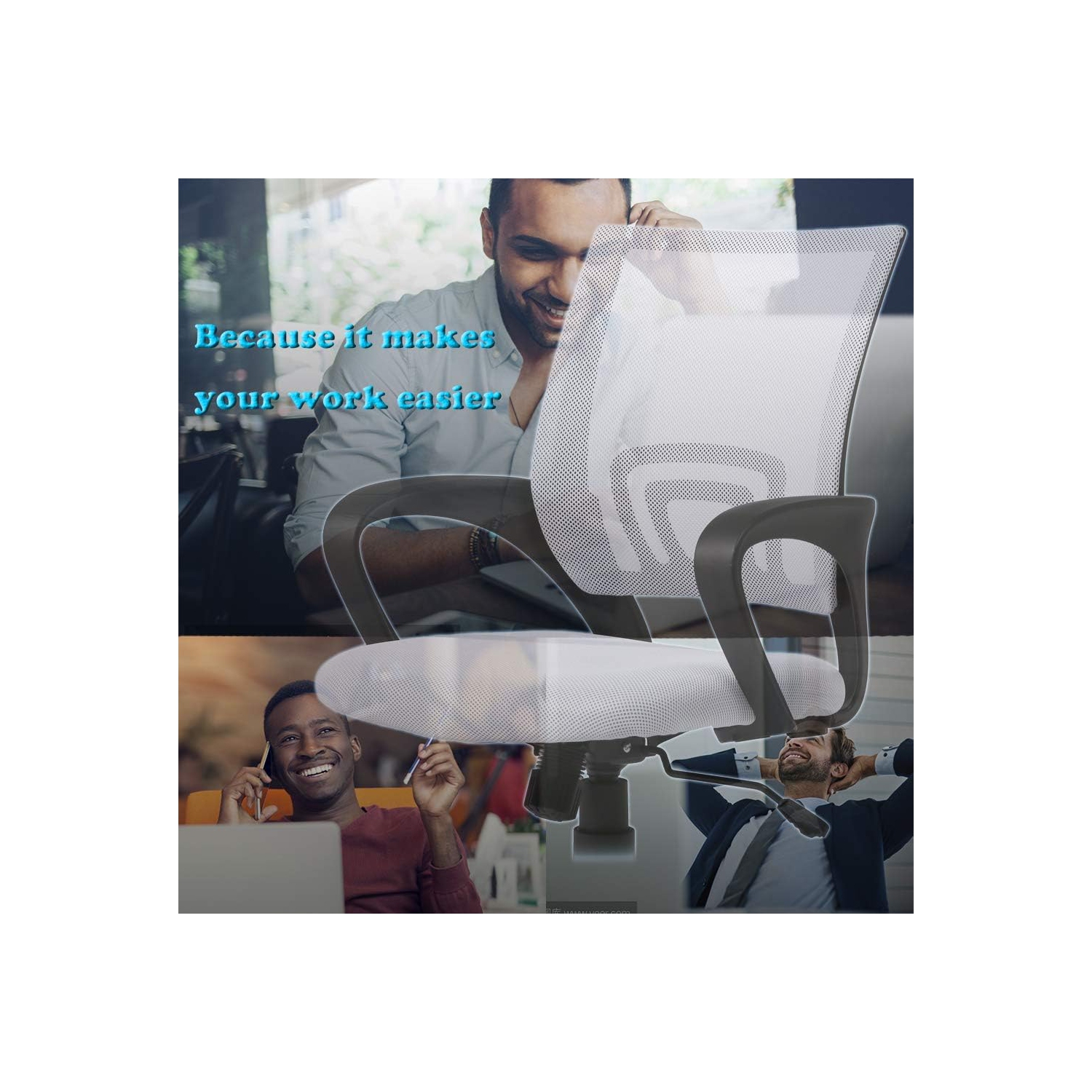 BestOffice Office Chair Ergonomic Desk Chair Mesh Computer Chair Lumbar Support Modern Executive Adjustable Stool Rolling Swivel Chair for Back