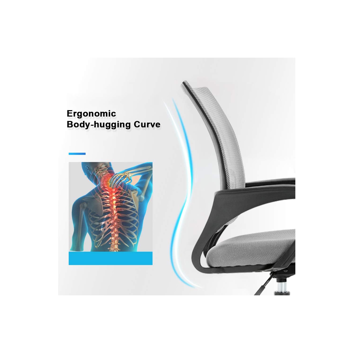 BestOffice Office Chair Ergonomic Desk Chair Mesh Computer Chair Lumbar Support Modern Executive Adjustable Stool Rolling Swivel Chair for Back