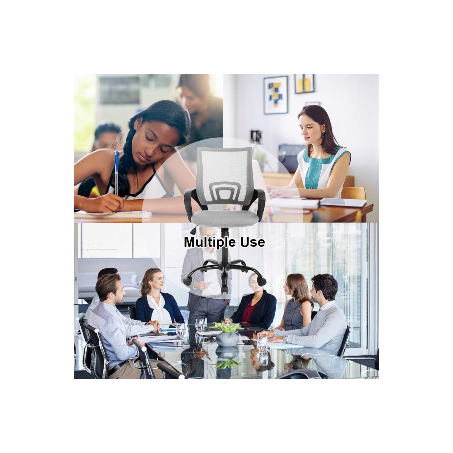 BestOffice Office Chair Ergonomic Desk Chair Mesh Computer Chair Lumbar Support Modern Executive Adjustable Stool Rolling Swivel Chair for Back