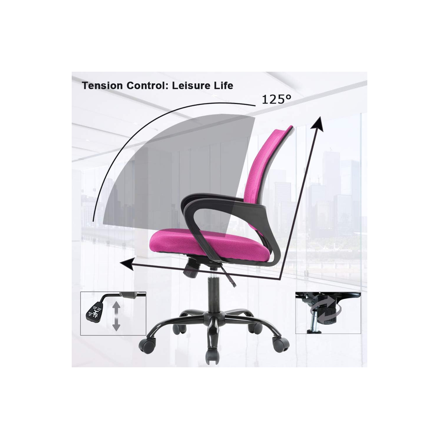 BestOffice Office Chair Ergonomic Desk Chair Mesh Computer Chair Lumbar Support Modern Executive Adjustable Stool Rolling Swivel Chair for Back