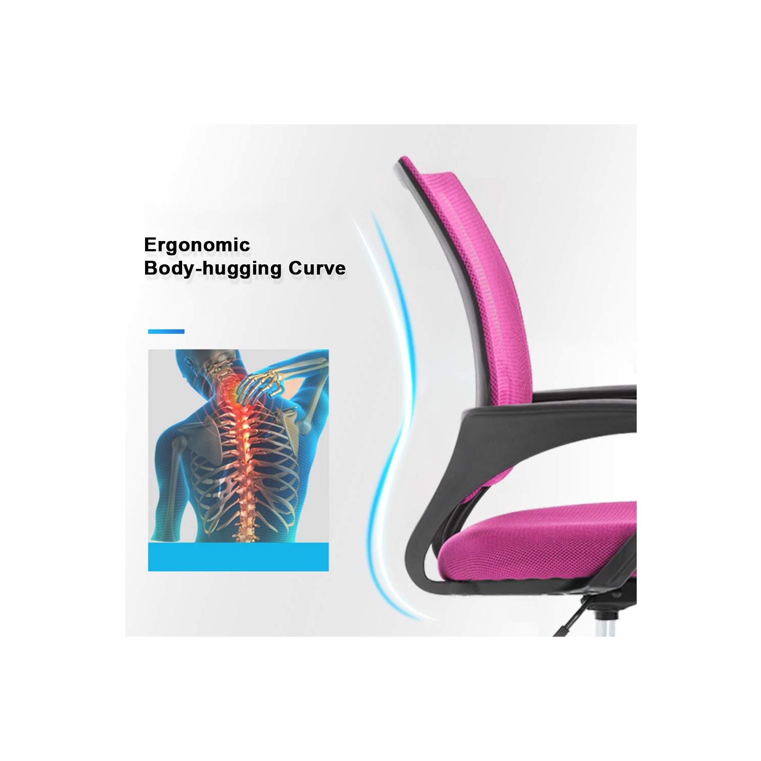 BestOffice Office Chair Ergonomic Desk Chair Mesh Computer Chair Lumbar Support Modern Executive Adjustable Stool Rolling Swivel Chair for Back