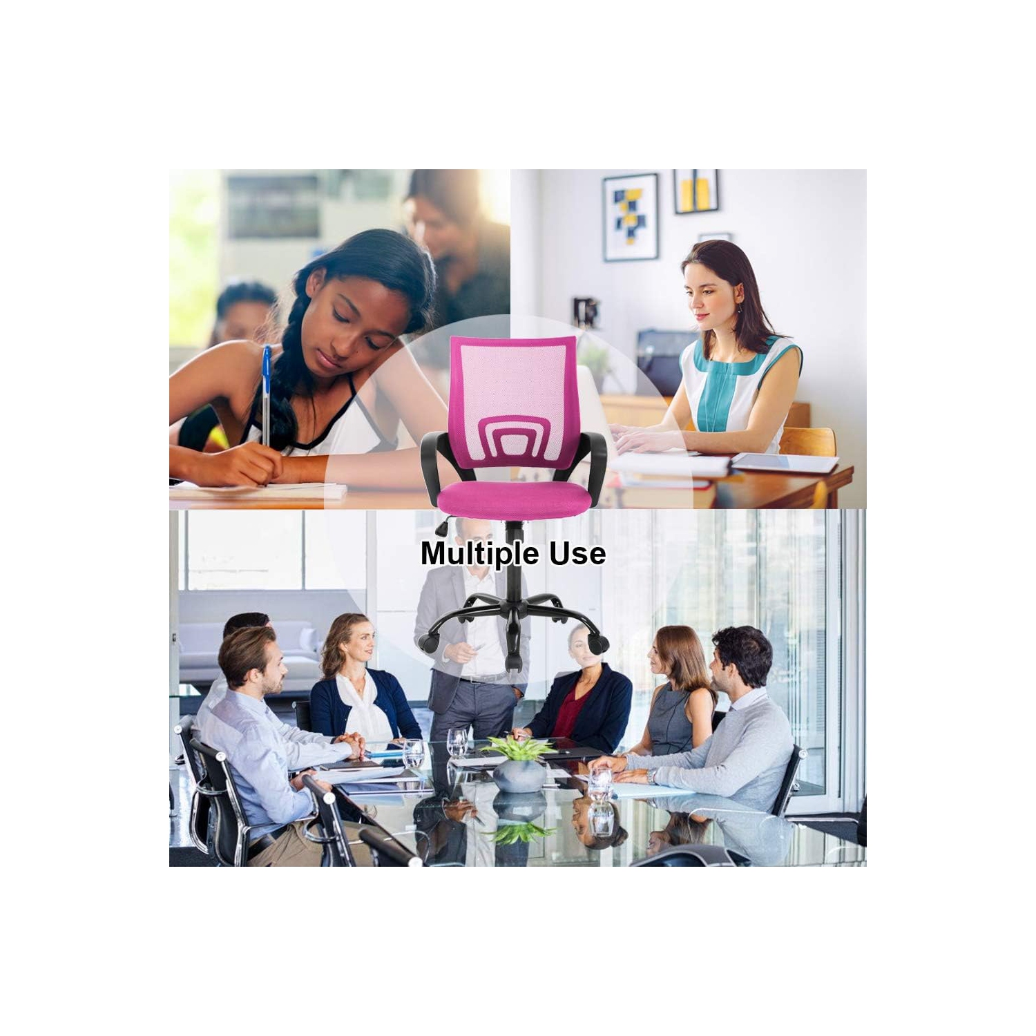 BestOffice Office Chair Ergonomic Desk Chair Mesh Computer Chair Lumbar Support Modern Executive Adjustable Stool Rolling Swivel Chair for Back