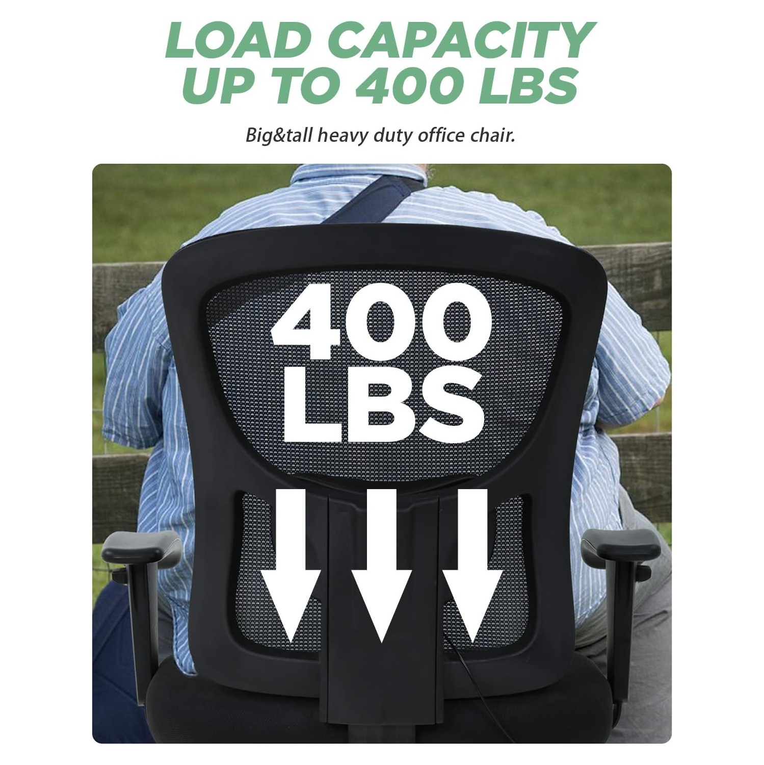 Fauteuil de bureau 400 lb chaise de bureau en filet avec soutien lombaire fauteuil de bureau ergonomique large pour bureau à domicile de