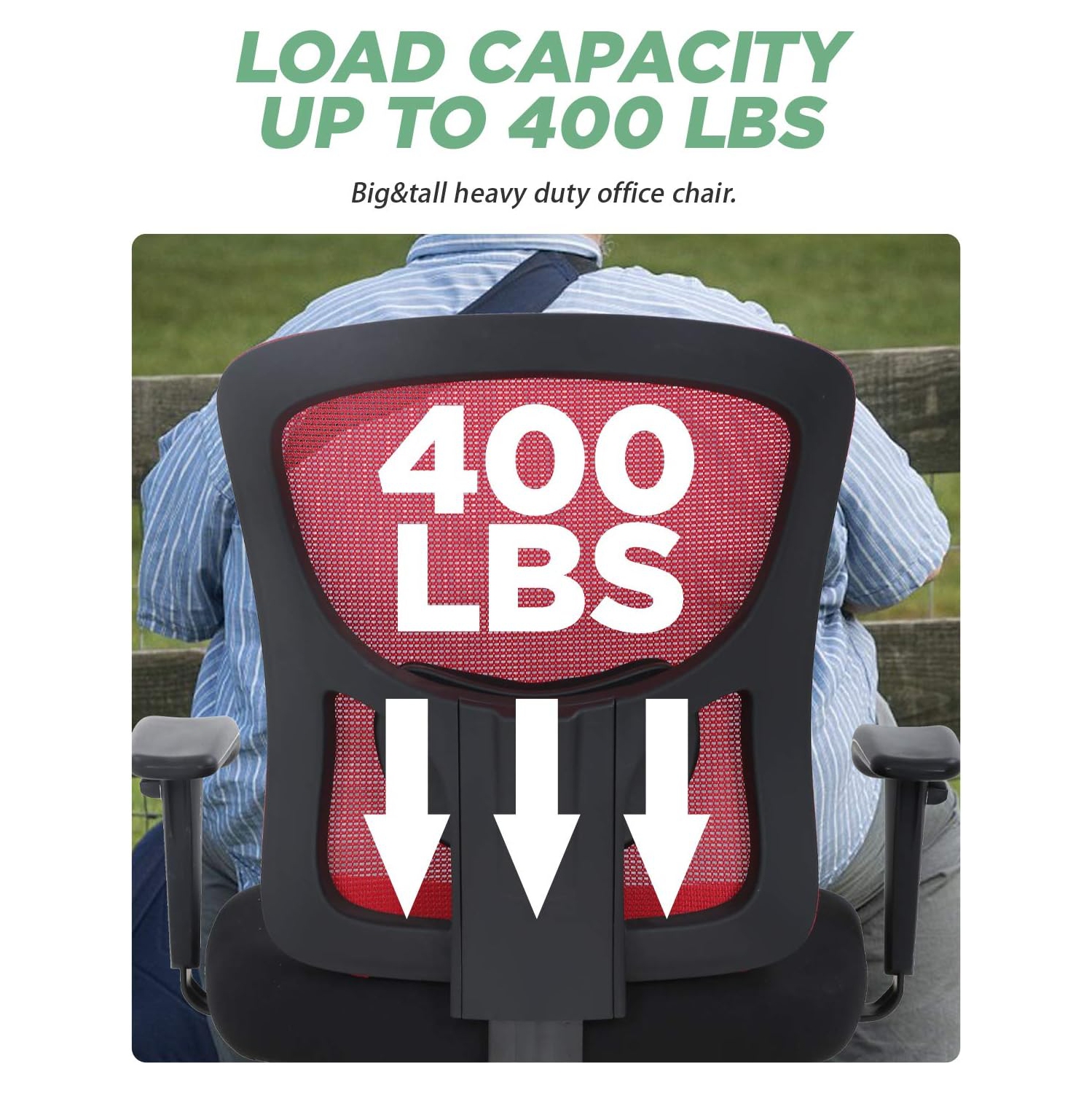 BestOffice Big and Tall Office Chair 400lbs Desk Chair Mesh Computer Chair with Lumbar Support Wide Seat Task Executive Ergonomic Chair for Home