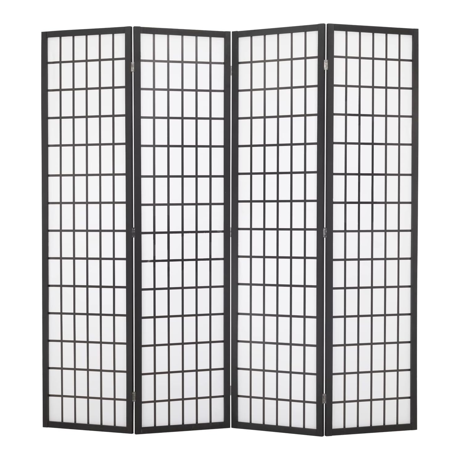 FDW Room Divider 4 Panel Oriental Shoji Screen 6Ft Folding Privacy Divider Wall Divider Portable Freestanding Partition Screen Japanese-Inspired Wood