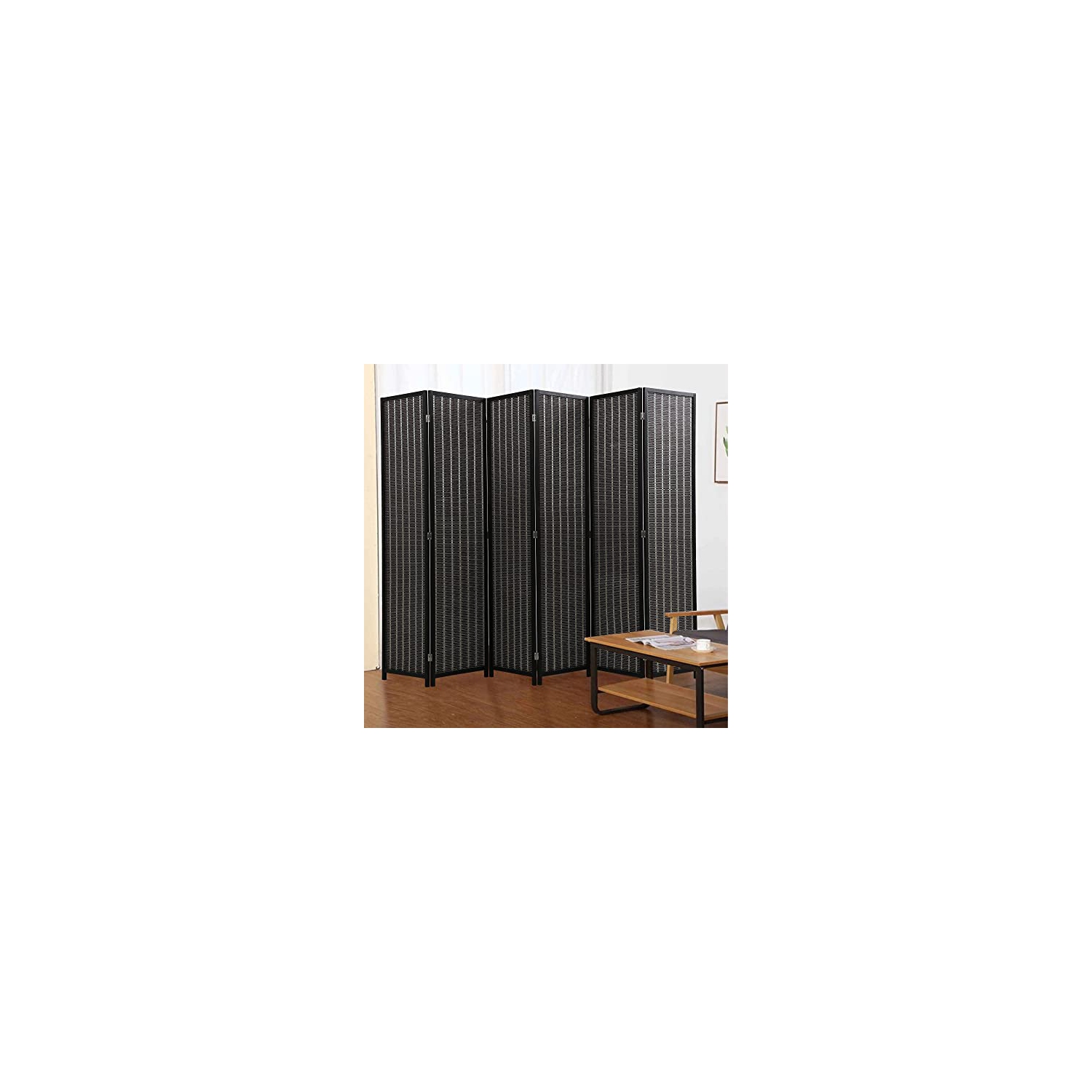 FDW Room Divider Bamboo Room Divider Wall Folding Privacy Wall Divider Wood Screen for Home Bedroom Living Room