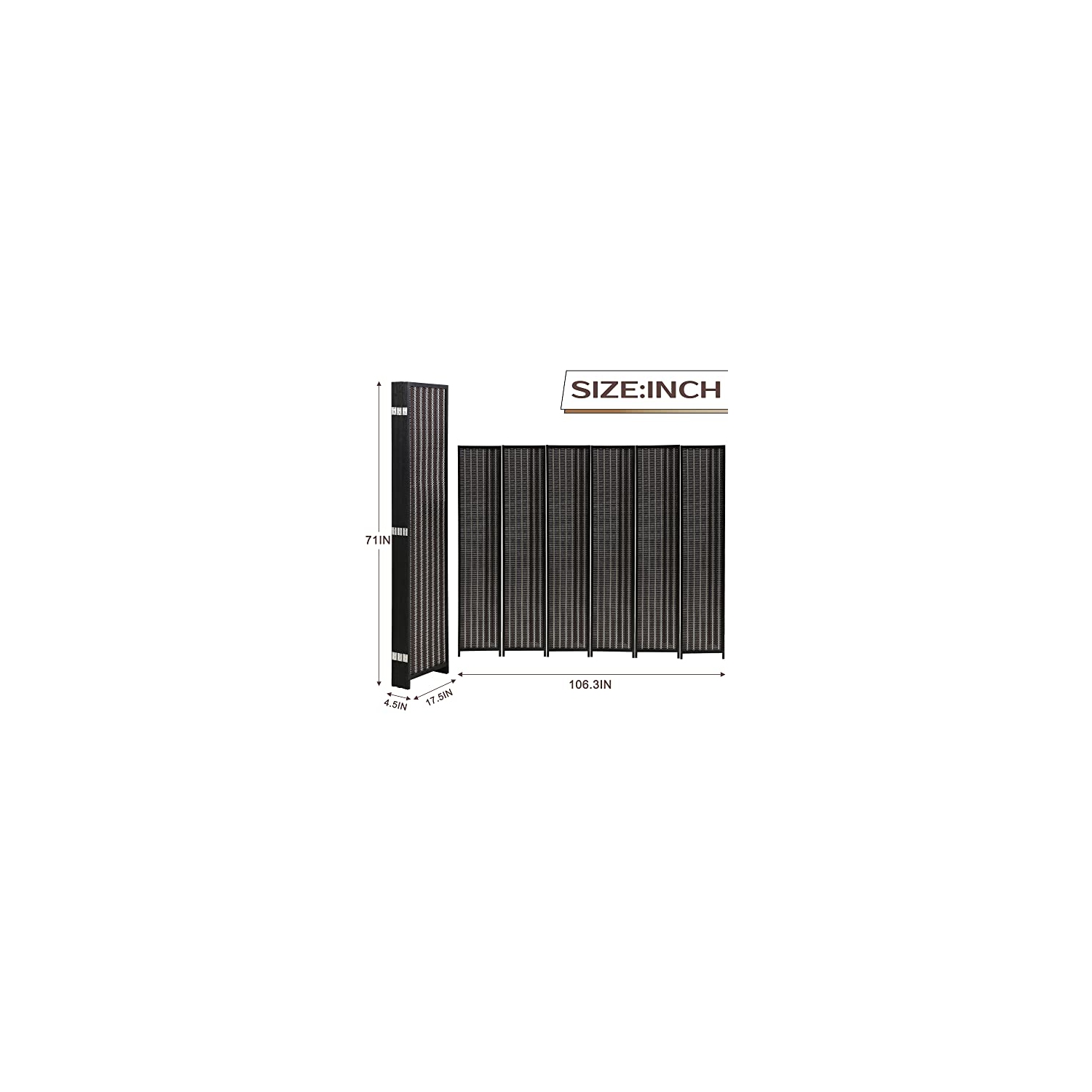 FDW Room Divider Bamboo Room Divider Wall Folding Privacy Wall Divider Wood Screen for Home Bedroom Living Room