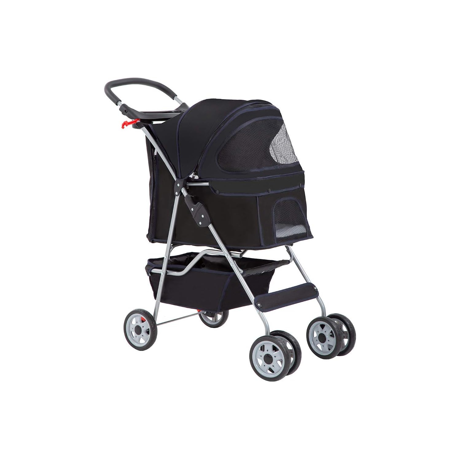 Poussette pour animal de compagnie cage cage chien poussette de 4 roues porte-bébé repliable