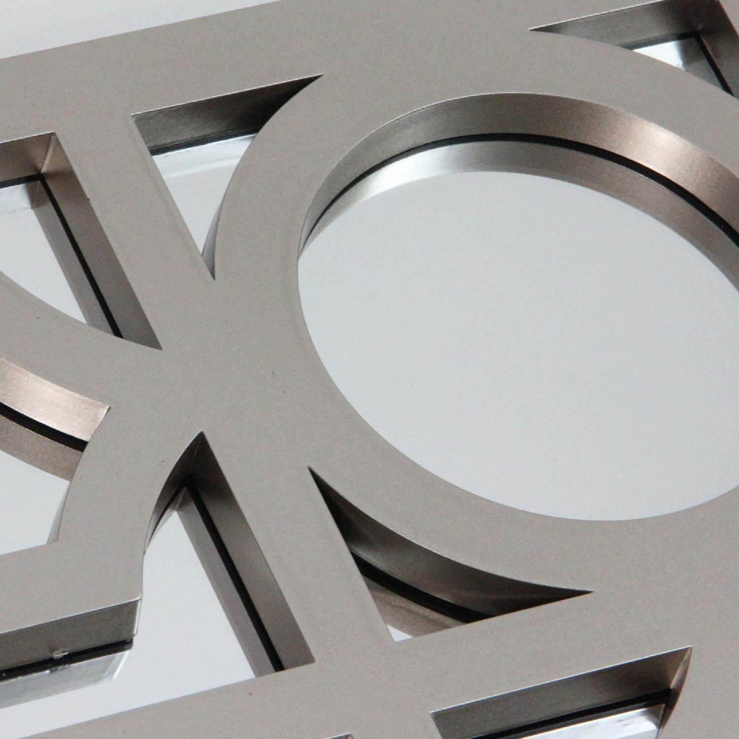 29.5" Gray Framed Geometric Design Rectangular Wall Mirror