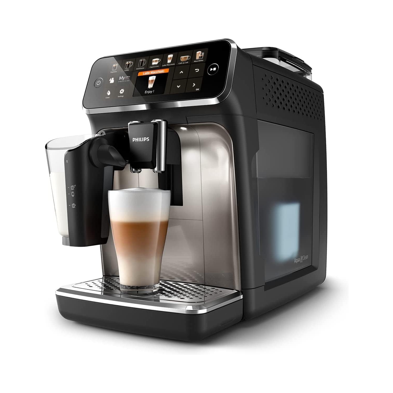 Remis à neuf – machine à expresso automatique 5400 de Philips avec moussoir à lait LatteGo – Noir
