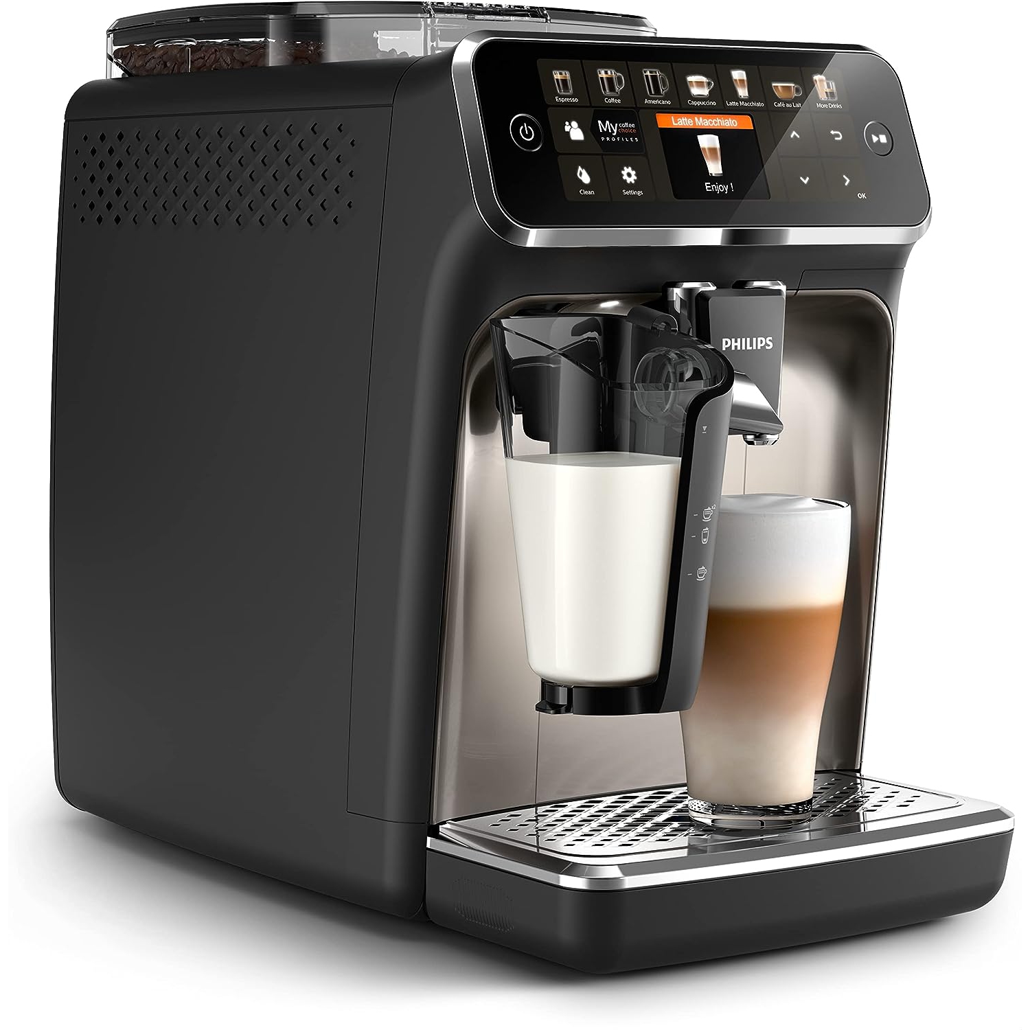 Remis à neuf – machine à expresso automatique 5400 de Philips avec moussoir à lait LatteGo – Noir