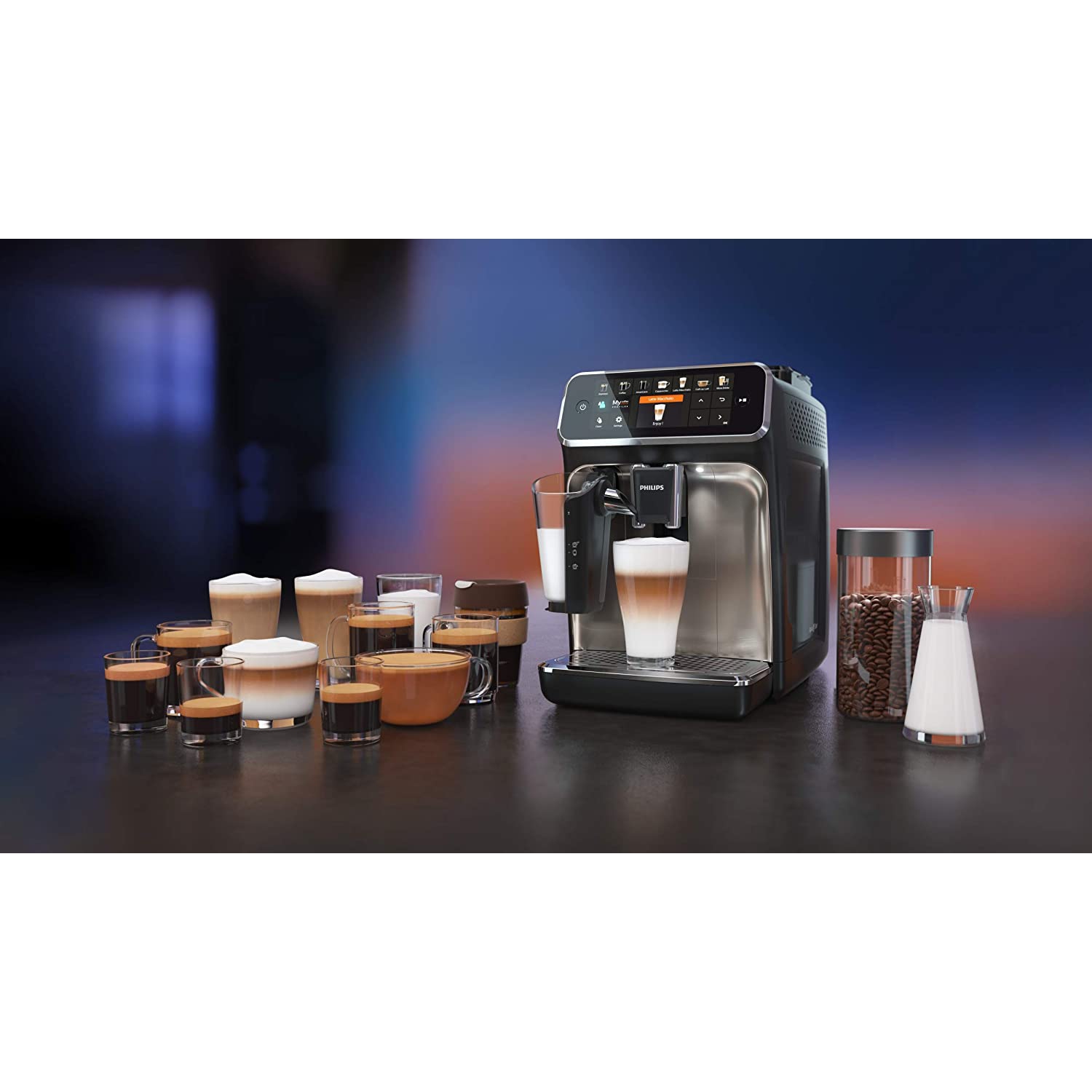 Remis à neuf – machine à expresso automatique 5400 de Philips avec moussoir à lait LatteGo – Noir