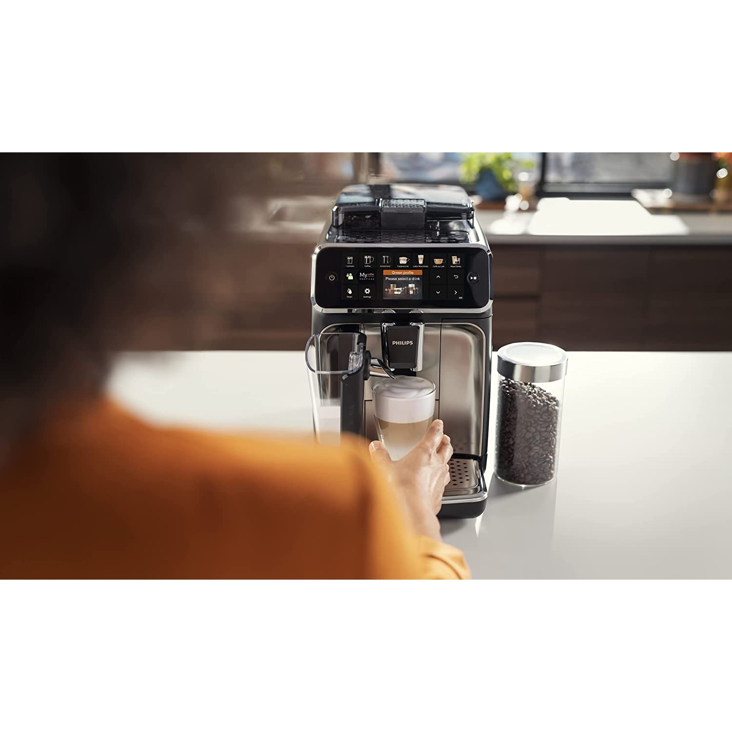Remis à neuf – machine à expresso automatique 5400 de Philips avec moussoir à lait LatteGo – Noir