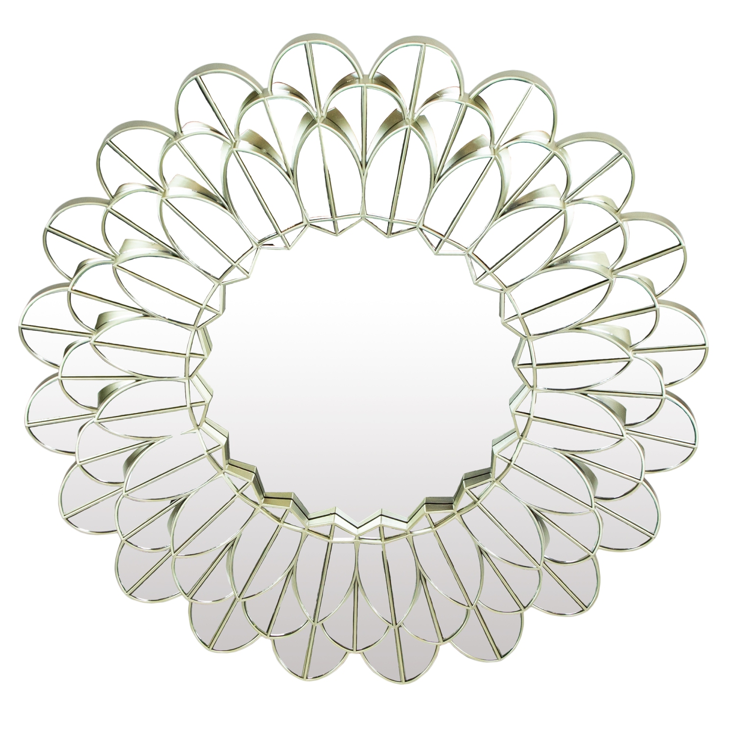 31" Champagne Gold Sunflower Round Wall Mirror