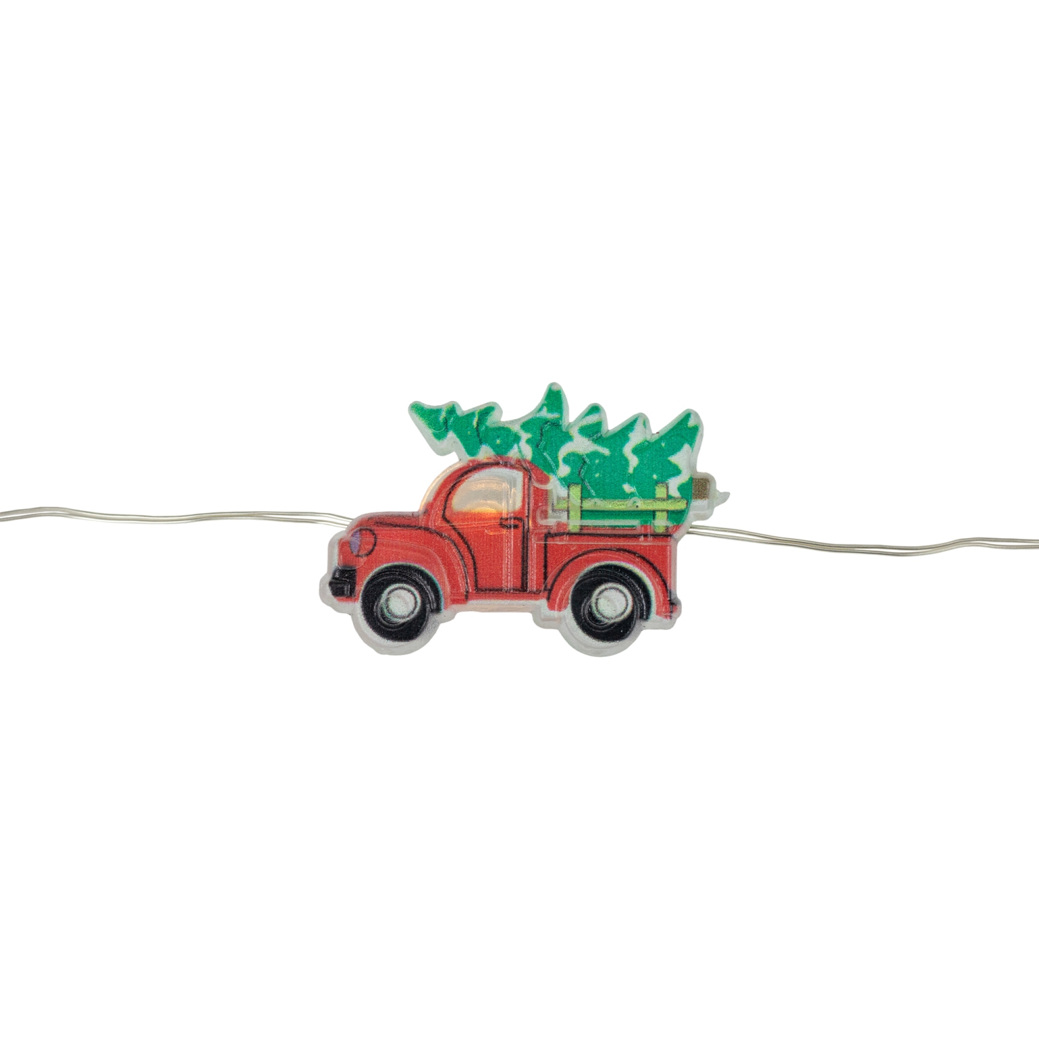 Lumières de Noël de petit camion de transport de LED - Fil argenté de 12&nbsp;po - 20 ct