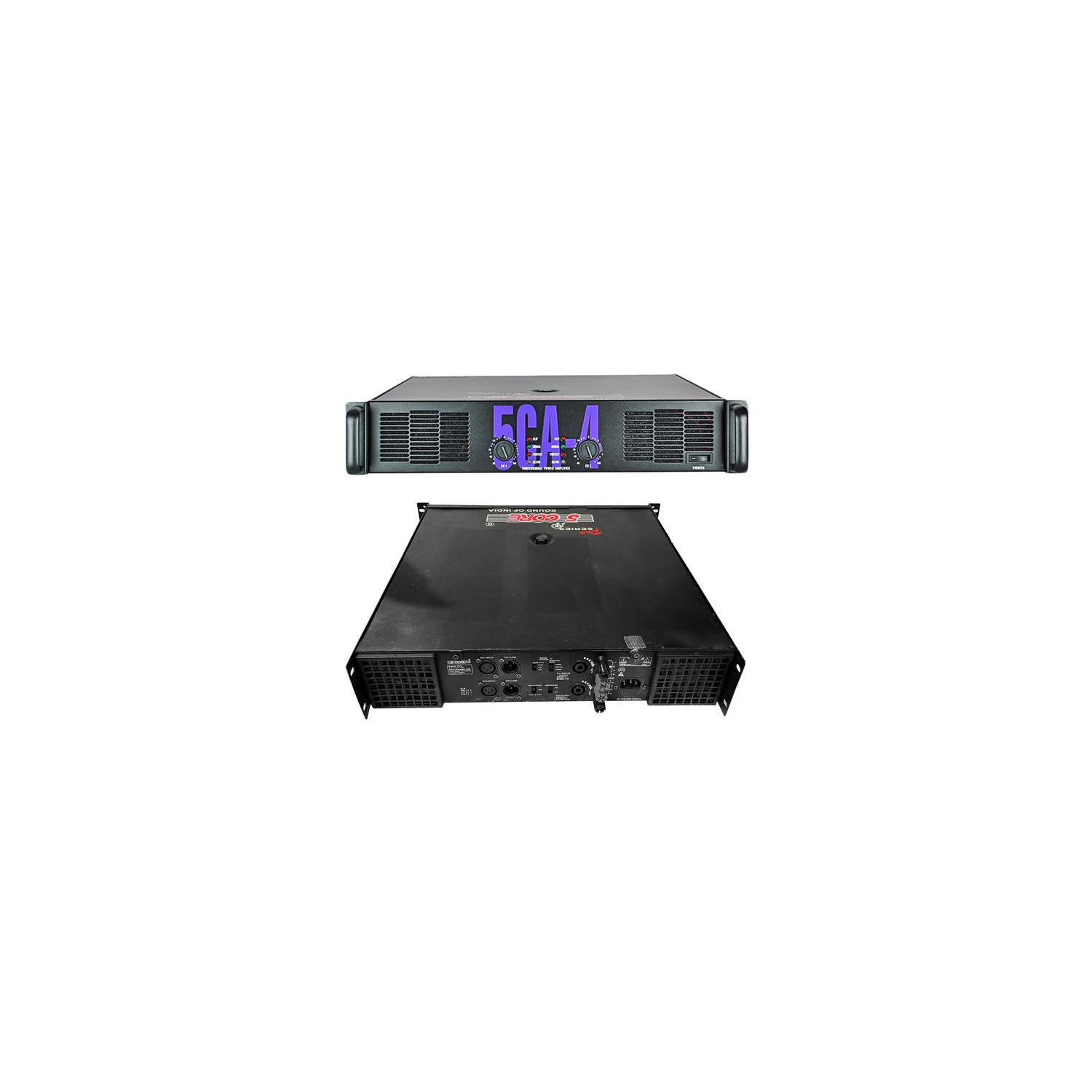 5 Core Power amplifier 1600W Peak Power PA Amp Premium DJ Mixer w XLR Inpput Volume Control Rack Mount Design, Ideal for Karaoke & Mobile Rigs Amplificador Para DJ Black
