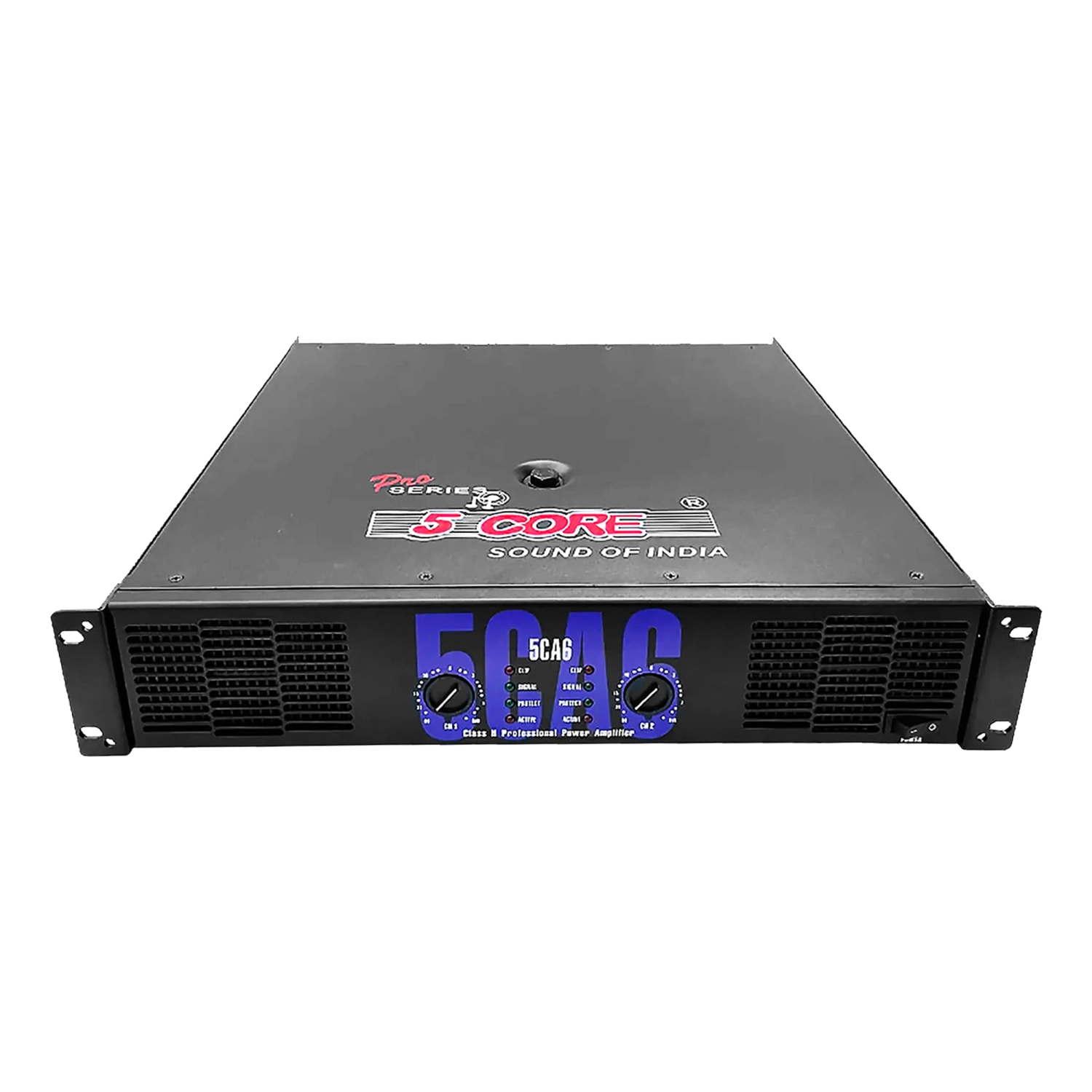 5 Core Power amplifier 900W Peak Power PA Amp Premium DJ Mixer w XLR Inpput Volume Control Rack Mount Design, Ideal for Karaoke & Mobile Rigs Amplificador Para DJ Black