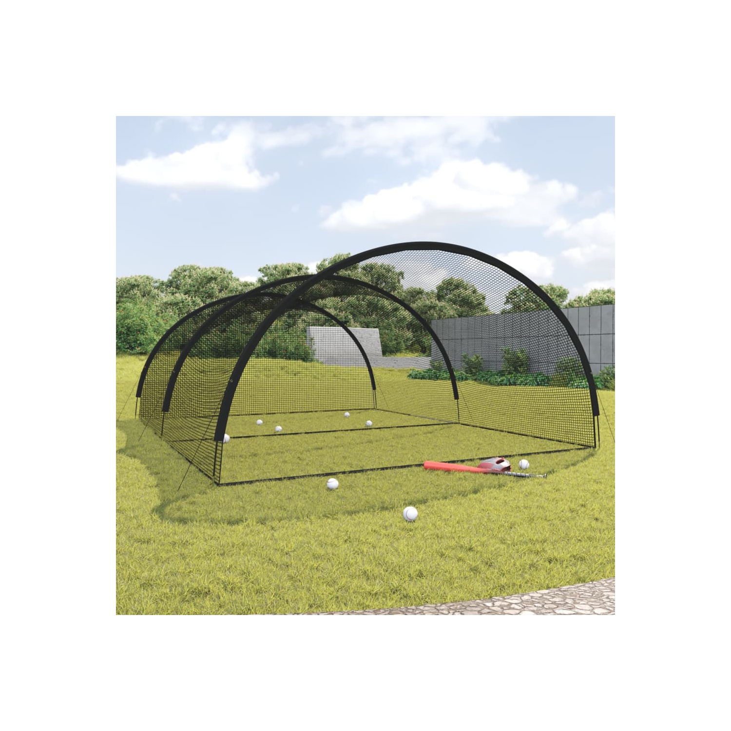 Filet à cage de baseball noir 600x400x250&nbsp;cm de vidaXL