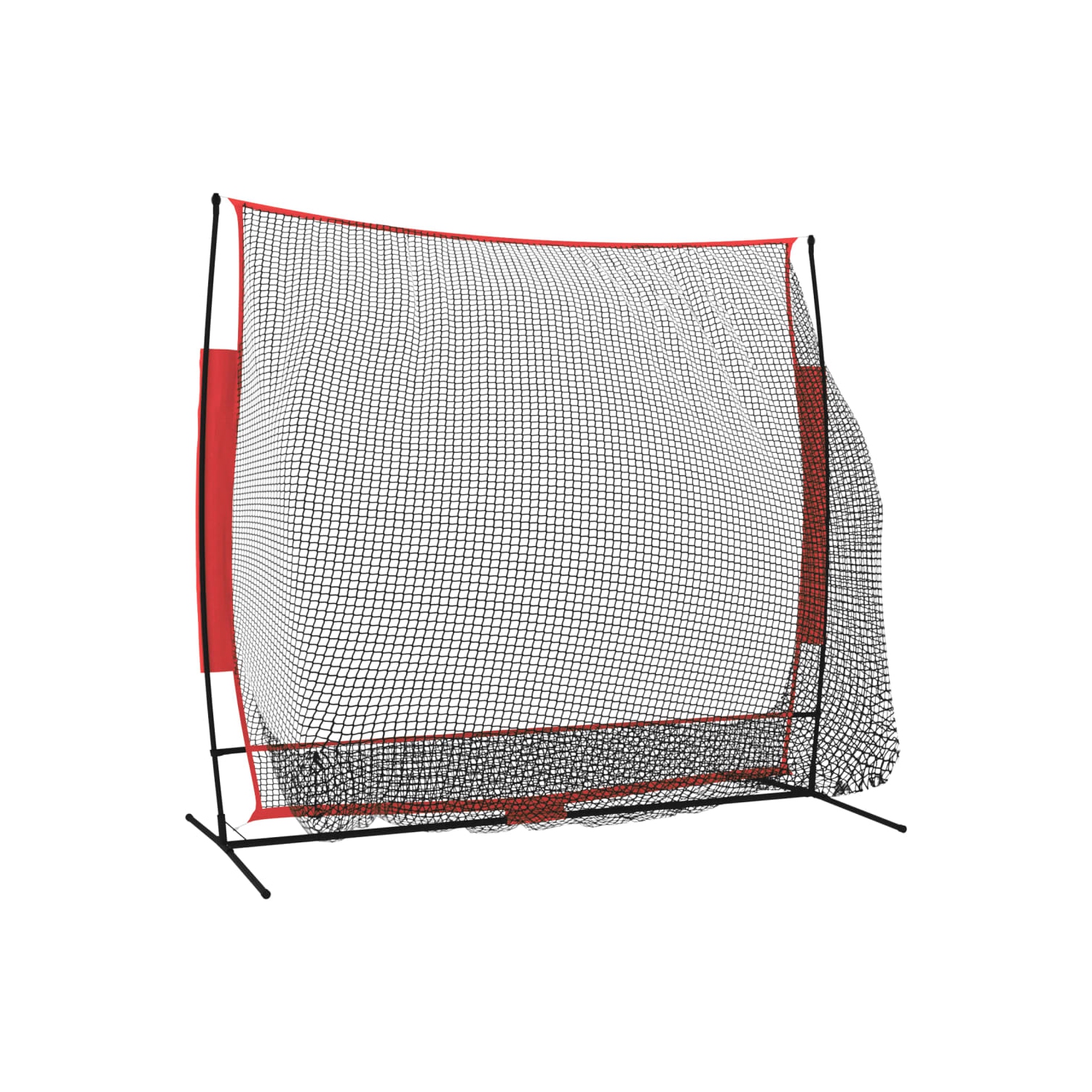 VisdaXL filet de baseball portatif noir et rouge 215 x 107 x 100 x 216&nbsp;cm polyester