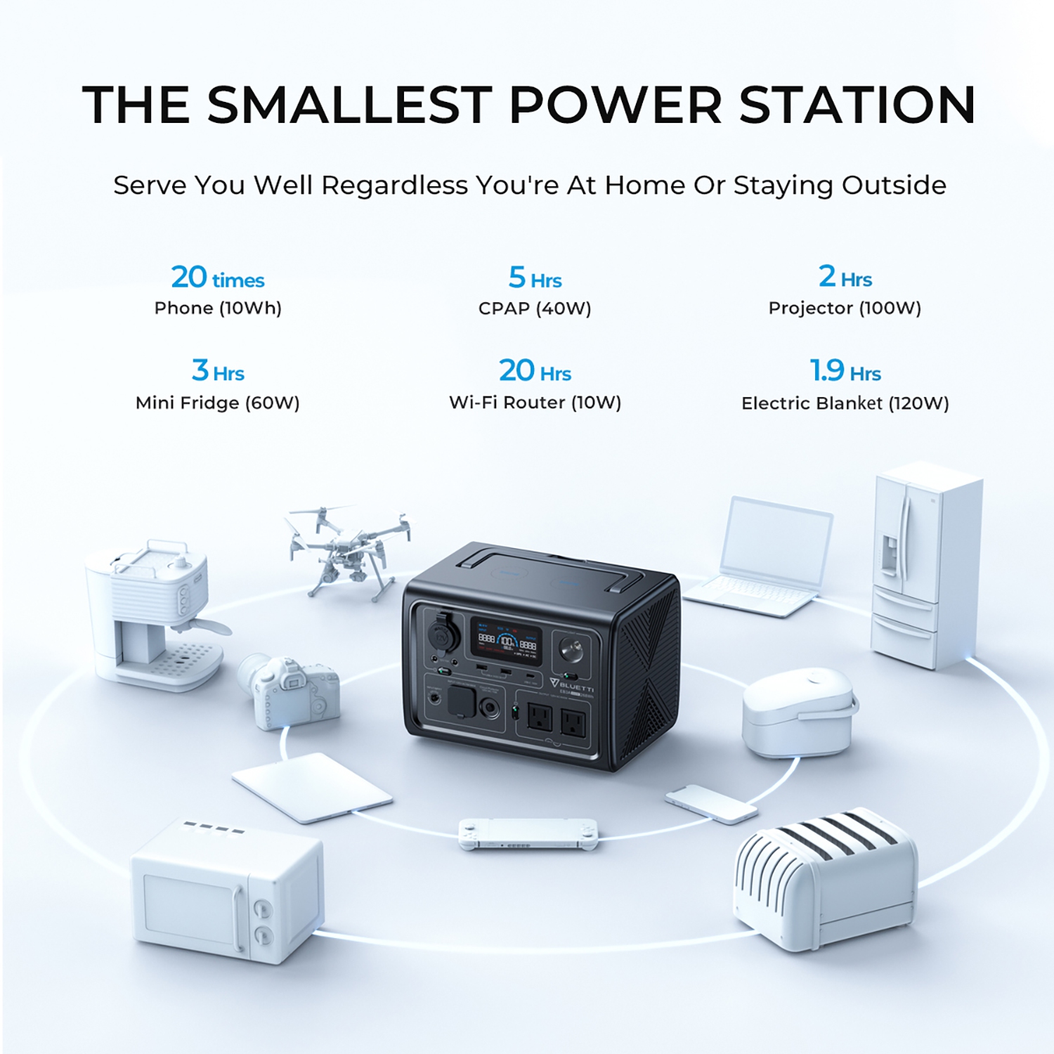 Générateur solaire portatif Bluetooth EB3 A, station d