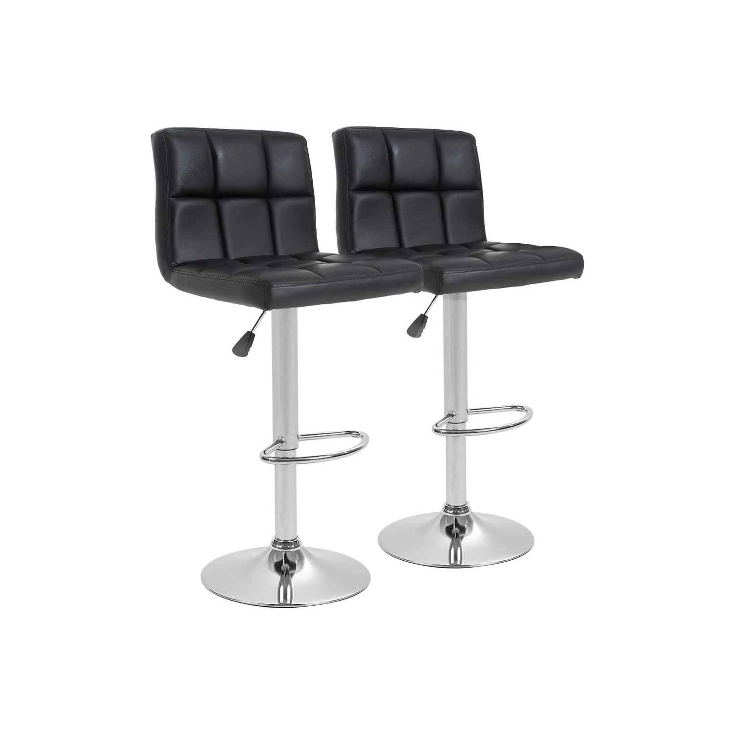 Counter Height Bar Stools Set of 2 PU Leather Swivel BarStools for Kitchen Stool Height Adjustable Counter Stool Barstools Dining Chair with Back