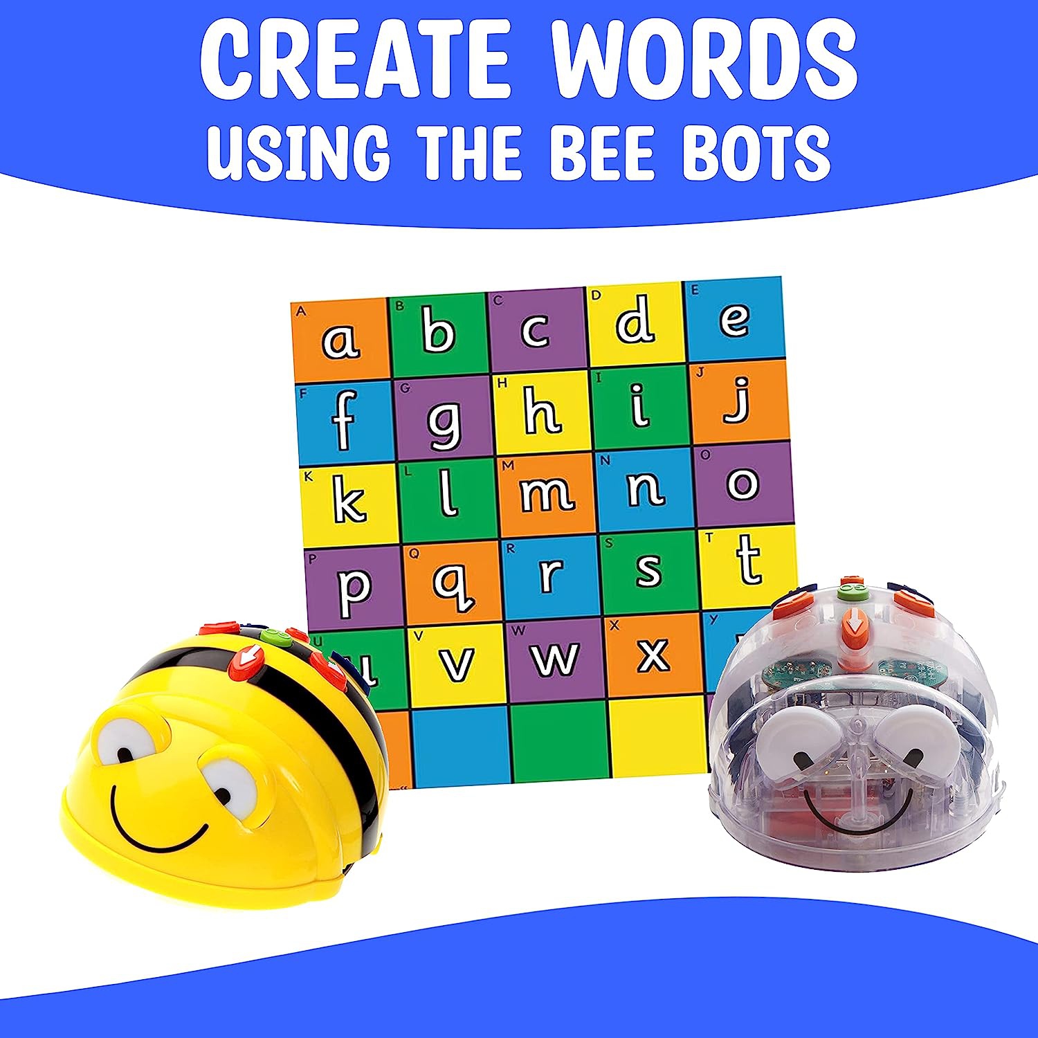 TTS Alphabet Mat for Bee-Bot and Blue-Bot Coding Robot Accessories, Educational STEM Programming Playmat Toy, Programming Floor Robots Accessory Mats