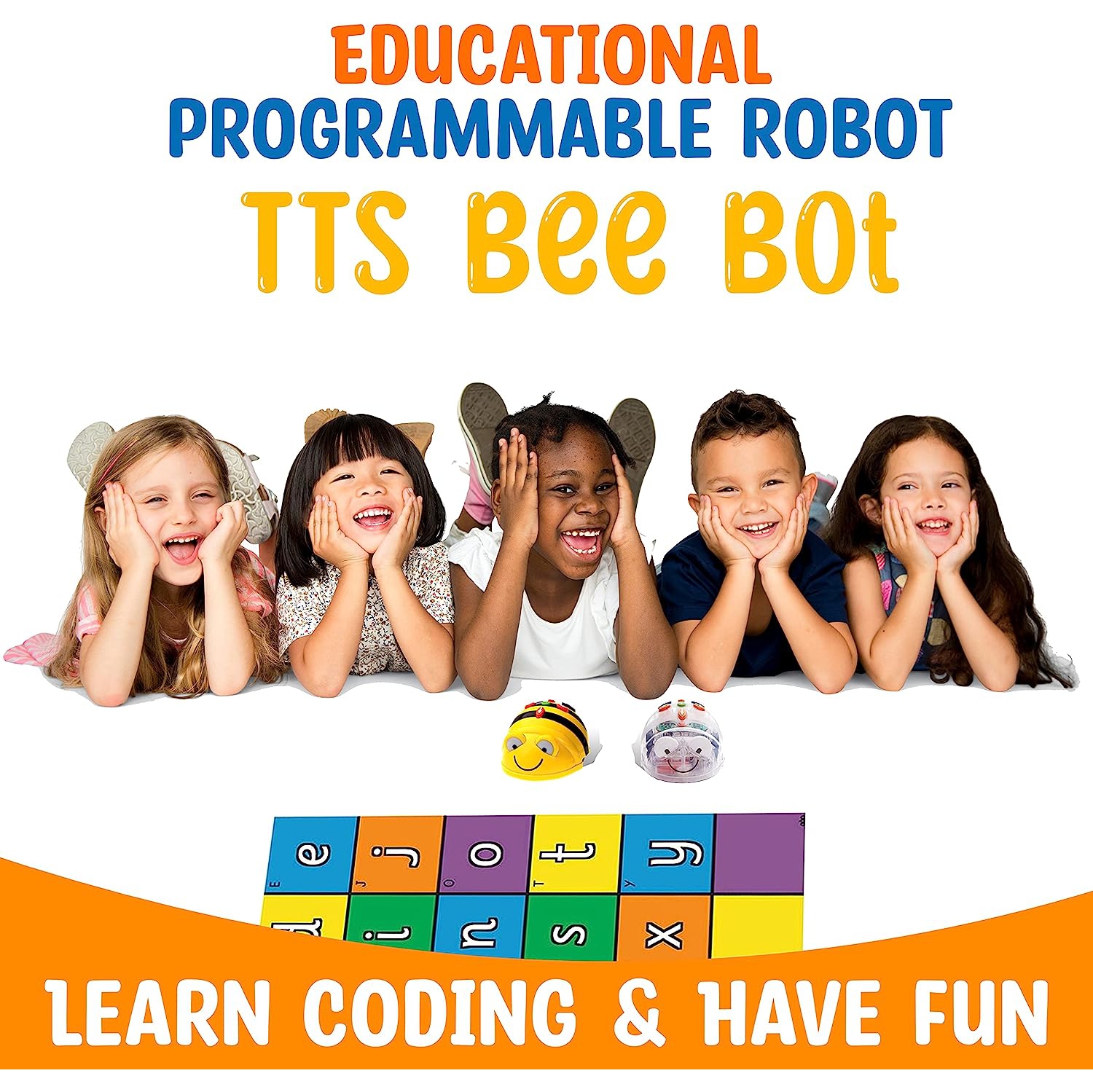 TTS Alphabet Mat for Bee-Bot and Blue-Bot Coding Robot Accessories, Educational STEM Programming Playmat Toy, Programming Floor Robots Accessory Mats