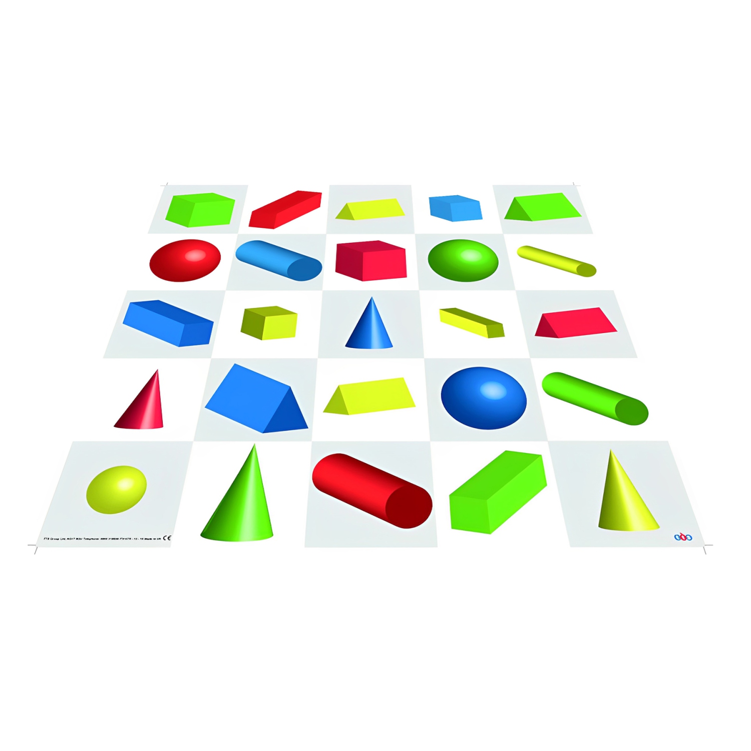 TTS 3D Shapes Mat for Bee-Bot or Blue-Bot Coding Toy, Kids Educational Robot Activity Play Mats Toys, STEM Learning Teaching Programming for Students