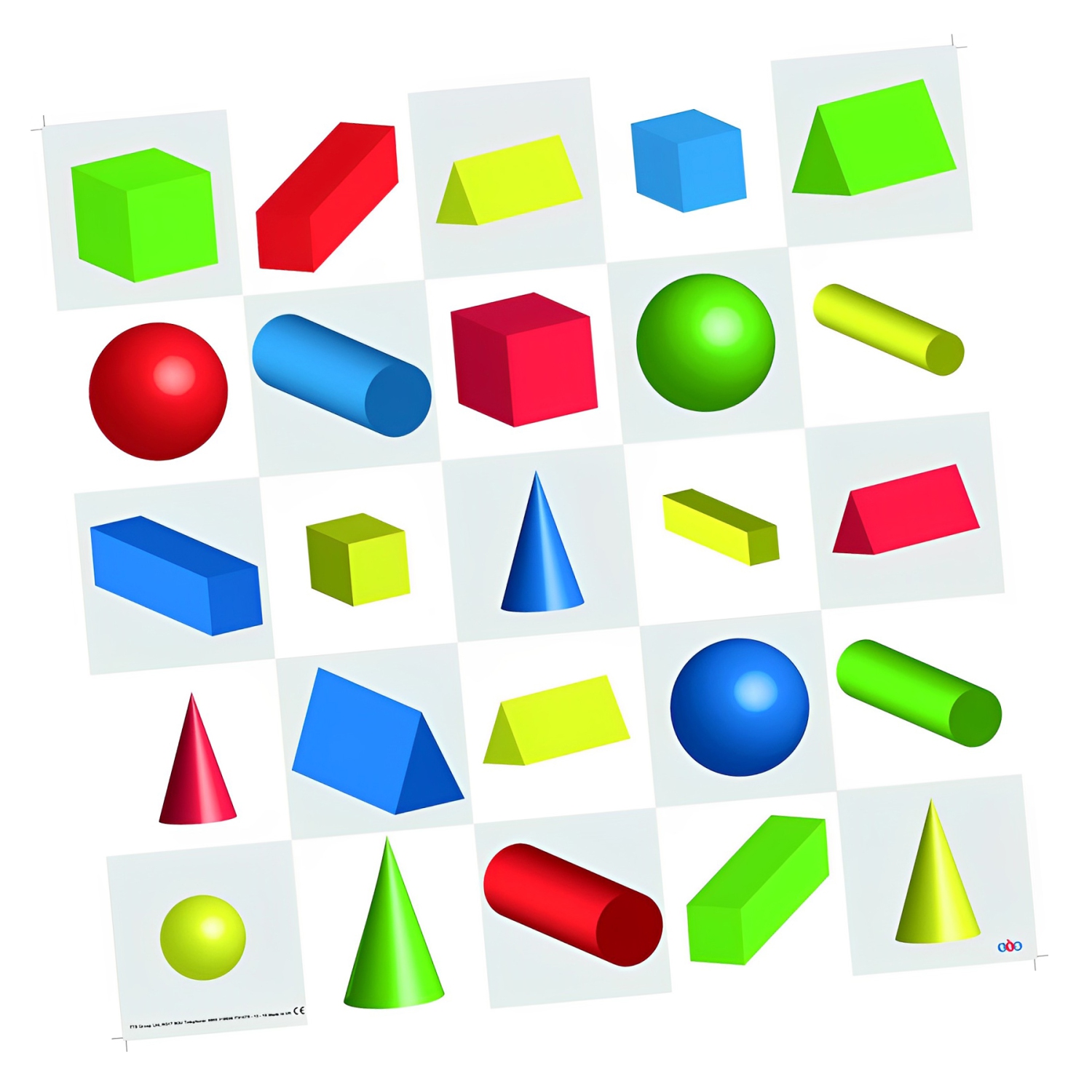 TTS 3D Shapes Mat for Bee-Bot or Blue-Bot Coding Toy, Kids Educational Robot Activity Play Mats Toys, STEM Learning Teaching Programming for Students